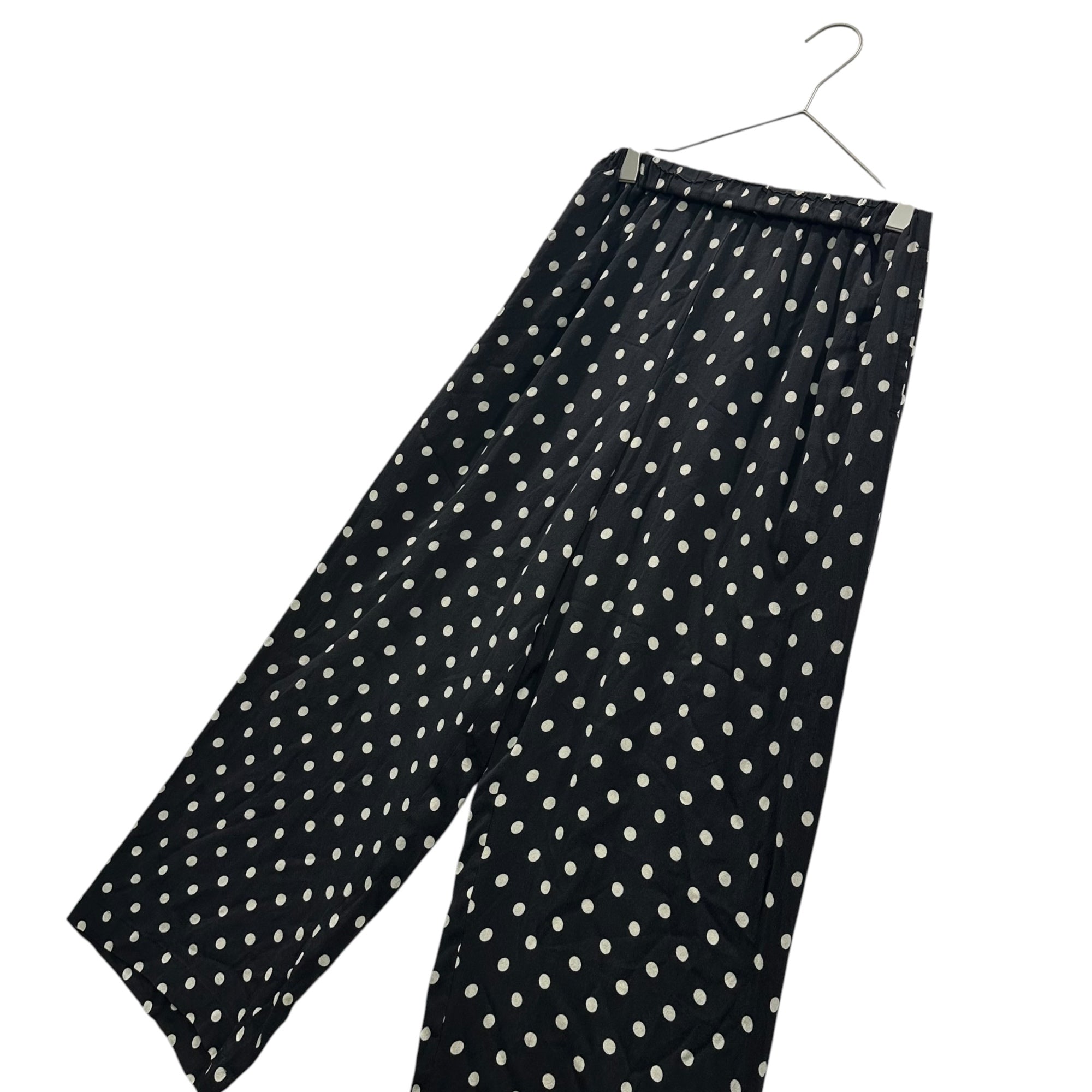 robe de chambre COMME des GARCONS(ローブドシャンブルコムデギャルソン) 1998SS All-Silk Polka Dot Sheer Easy Pants オール シルク ドット シアー イージー パンツ RP-100130 FREE ブラック×アイボリー AD1997 90s アーカイブ
