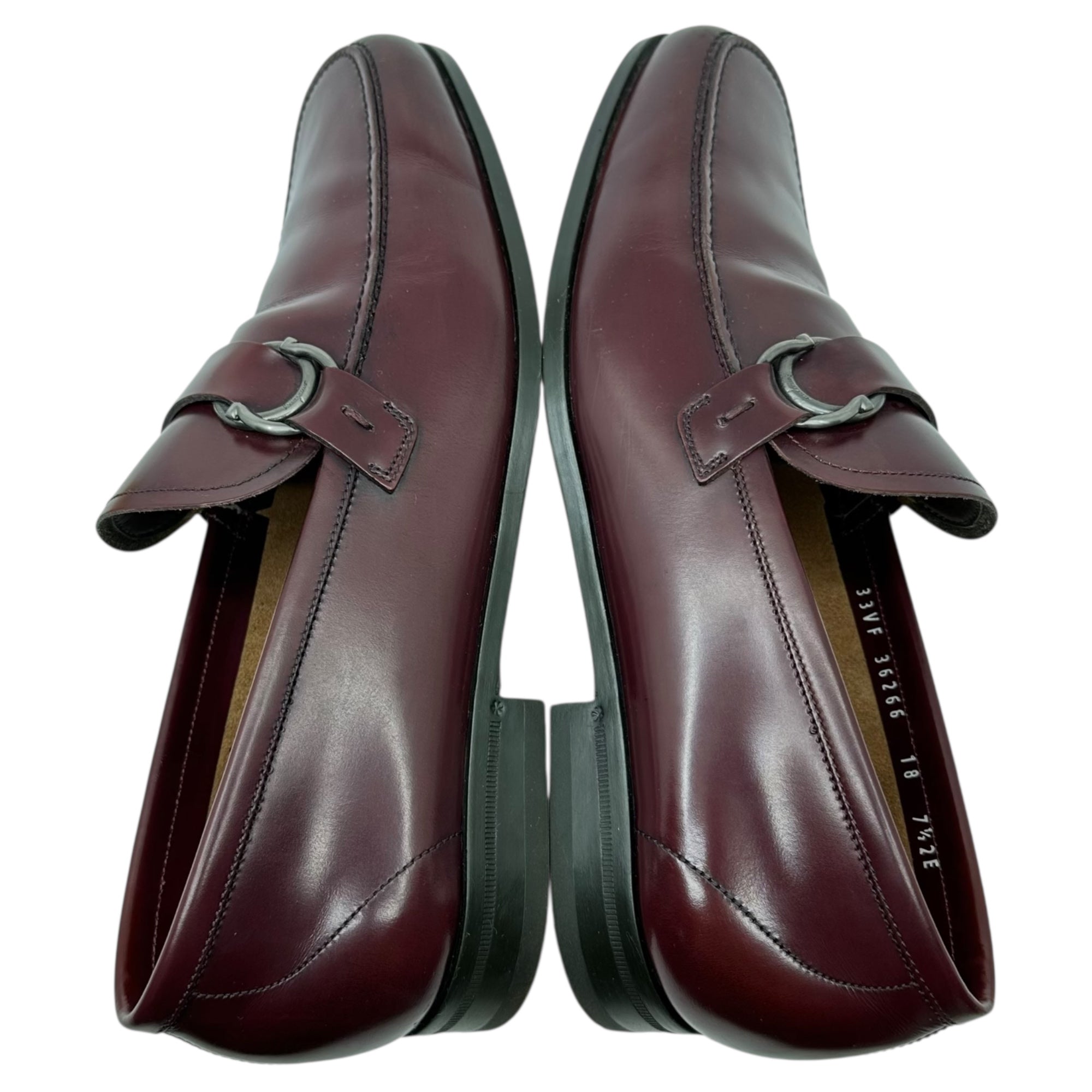 Salvatore Ferragamo(サルヴァトーレフェラガモ) Gancini Leather Loafers ガンチーニ 金具 レザー ローファー 36266 7 1/2 EE(25.5cm) ブラウン