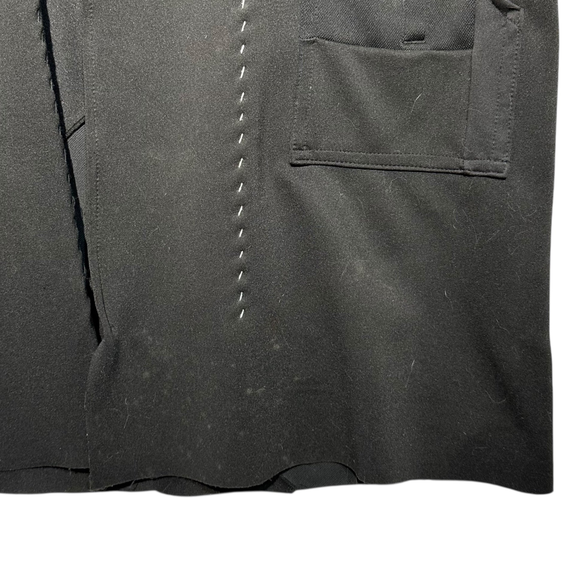 GILET(ジレ) Remake Gown Coat リメイク ガウン コート FREE ブラック ジャージ再構築