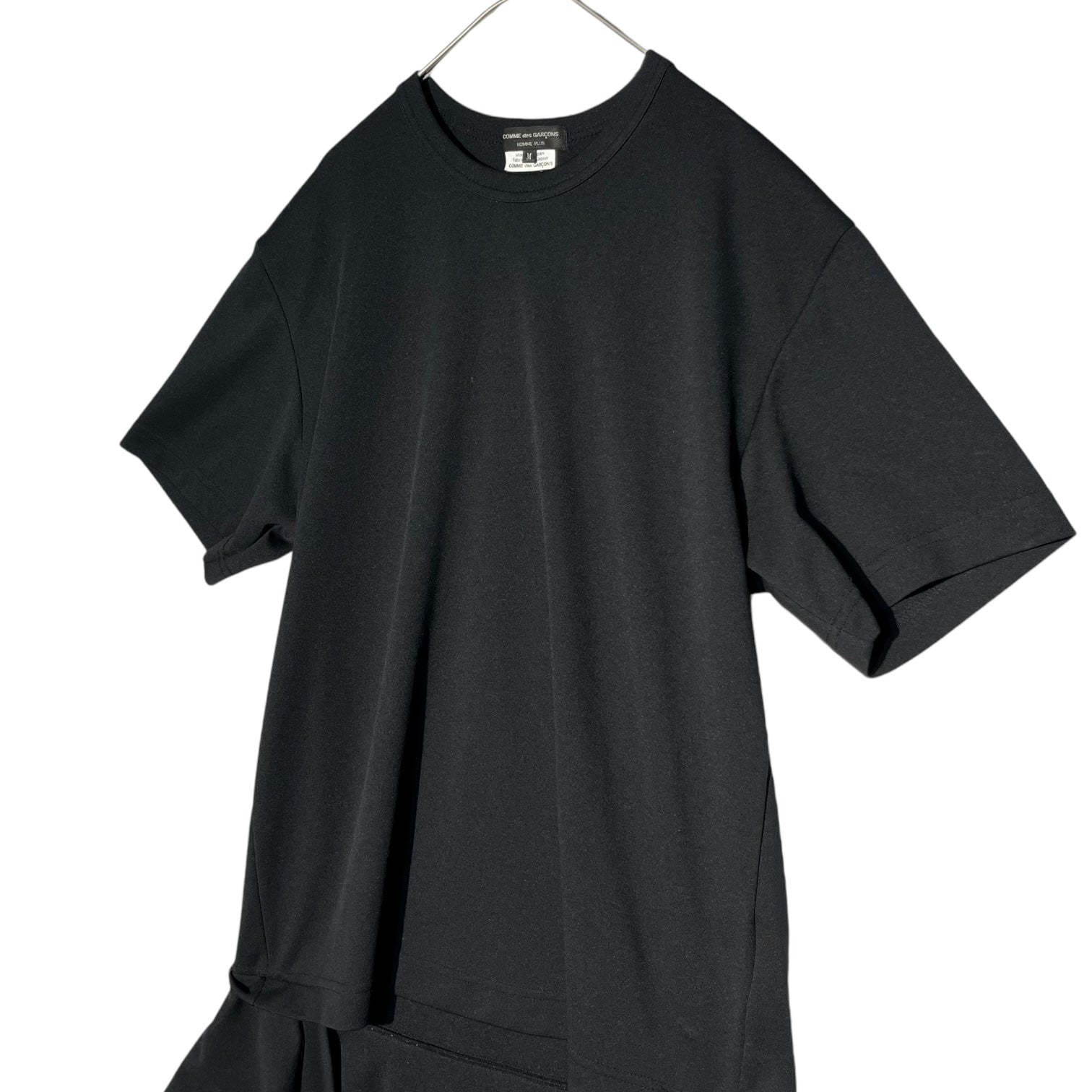 COMME des GARCONS HOMME PLUS(コムデギャルソンオムプリュス) 20SS Frill Switching Poly Long  T-shirt フリル 切替 ポリ ロング Tシャツ PE-T010 M ブラック