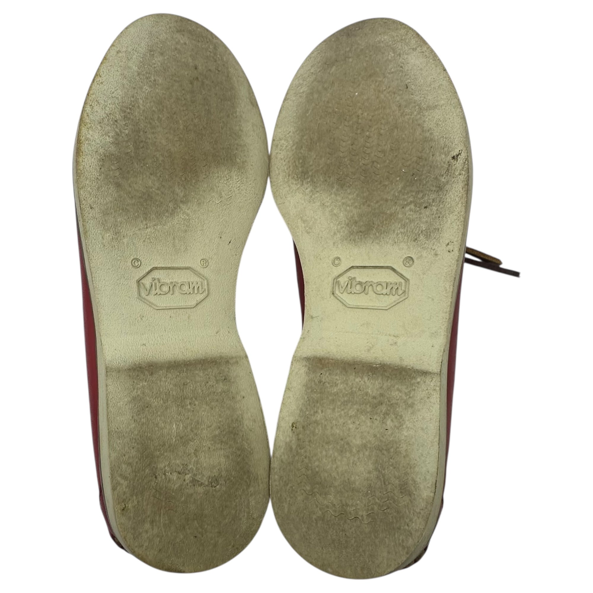 POLO RALPH LAUREN(ポロラルフローレン) Pony Logo Leather Deck Shoes ポニー ロゴ レザー デッキ シューズ 8EE(26cm程度) レッド