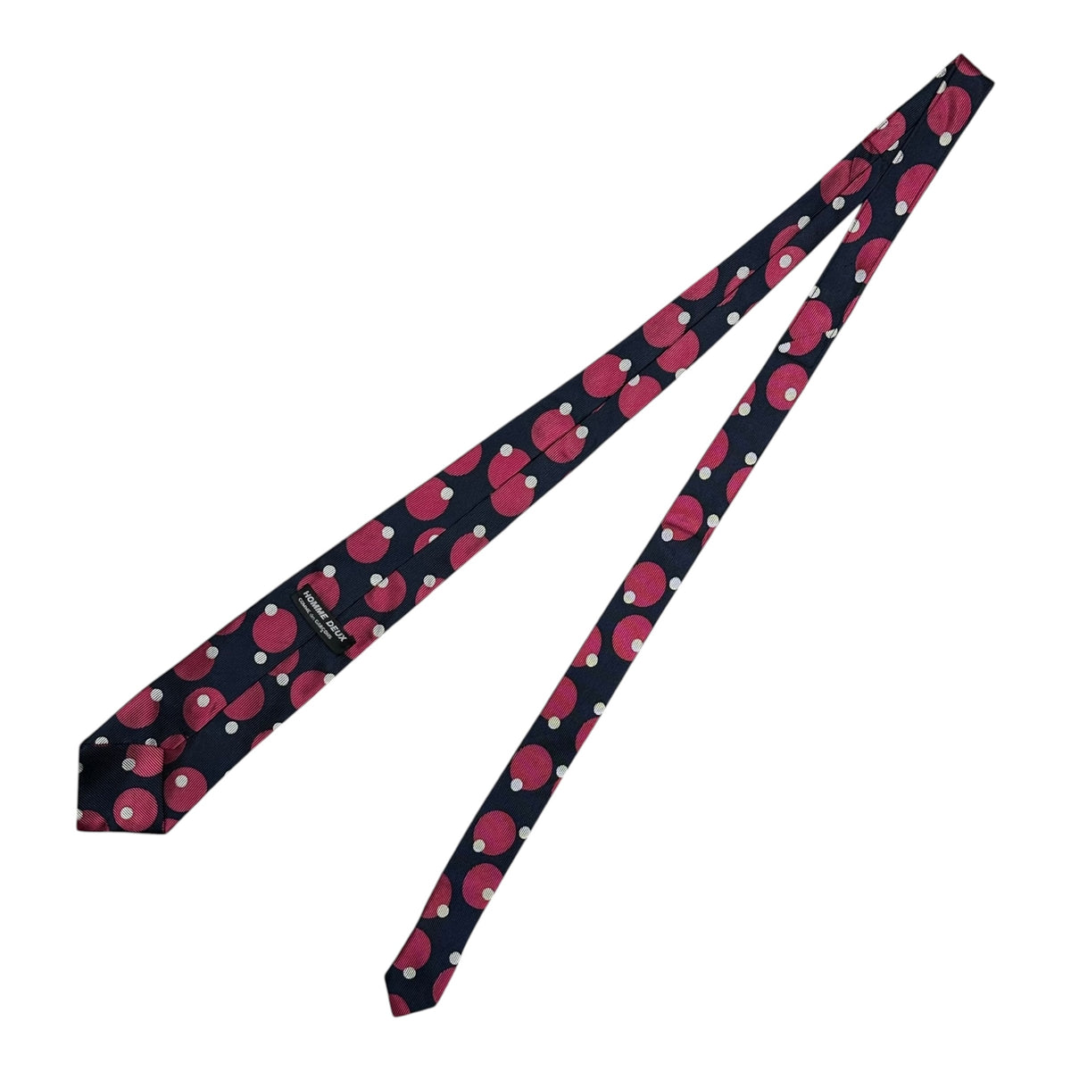 COMME des GARCONS HOMME DEUX(コムデギャルソンオムドゥ) Silk multi-color polka dot tie シルク マルチ ドット ネクタイ ネイビー×ピンク