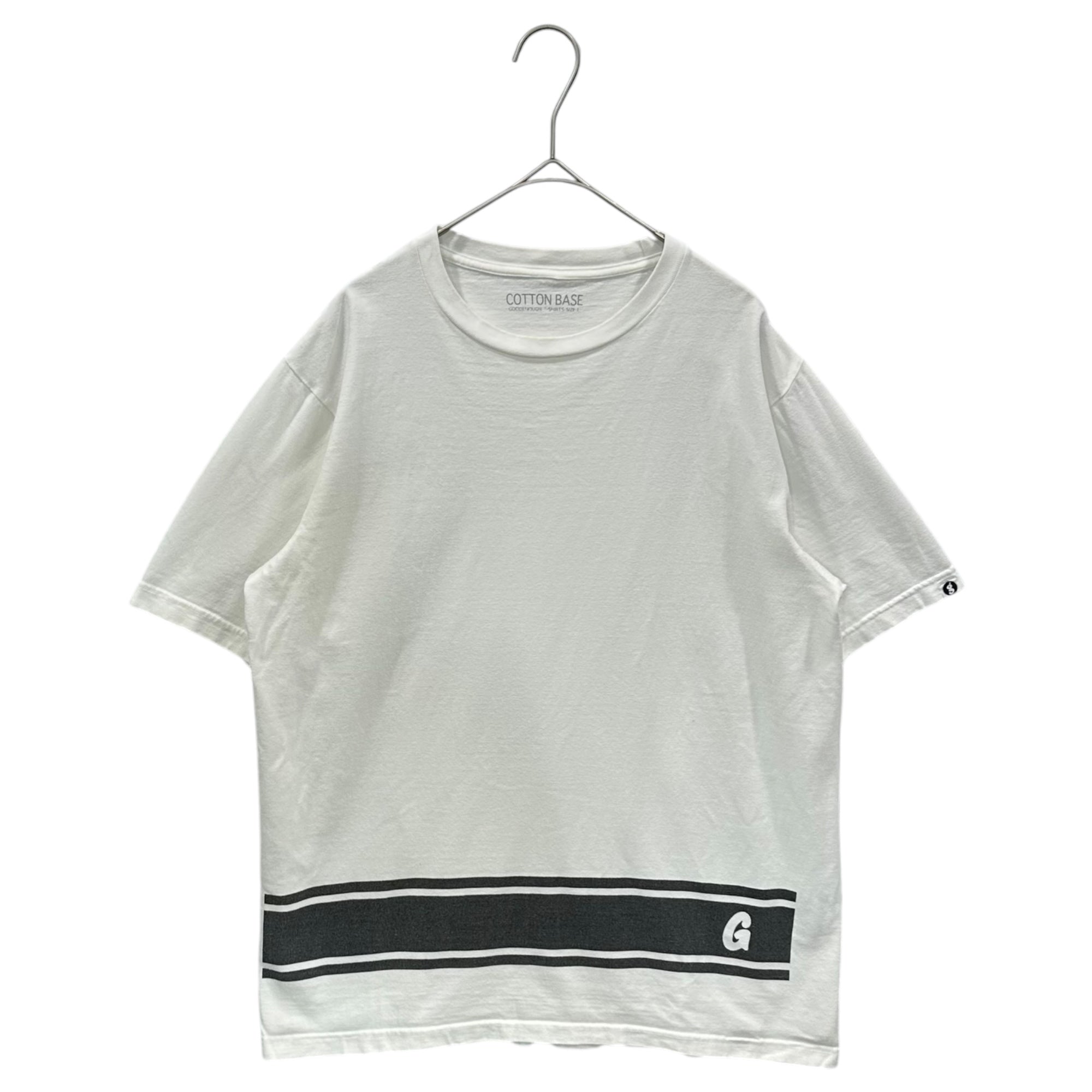 GOODENOUGH(グッドイナフ) 2007's cotton base  Line print s/s T-shirt ライン プリント 半袖 Tシャツ L ホワイト×ブラック