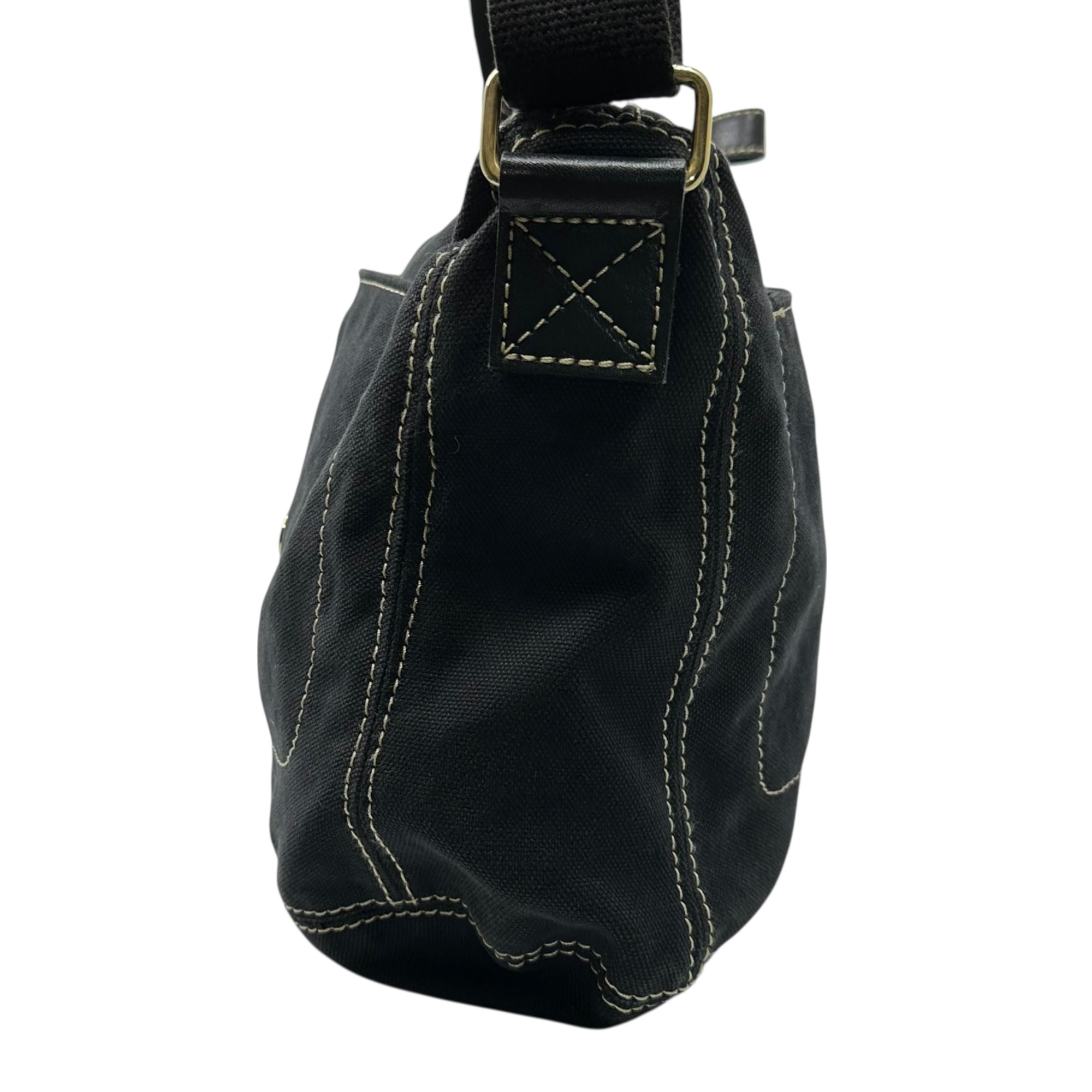 Vivienne Westwood ACCESSORIES(ヴィヴィアンウエストウッドアクセサリー) Big Orb Canvas Shoulder Bag ビッグ オーブ キャンバス ショルダー バッグ メッセンジャー ブラック