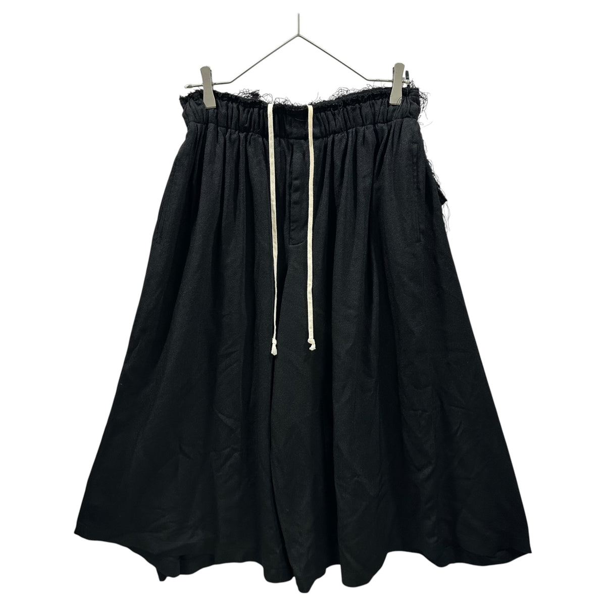 BLACK COMME des GARCONS(ブラックコムデギャルソン) 2018AW Polyester Full-Shrunk Hakama Wide Pants ポリエステル 縮絨 袴 ワイド パンツ 1B-P009 XS ブラック AD2018