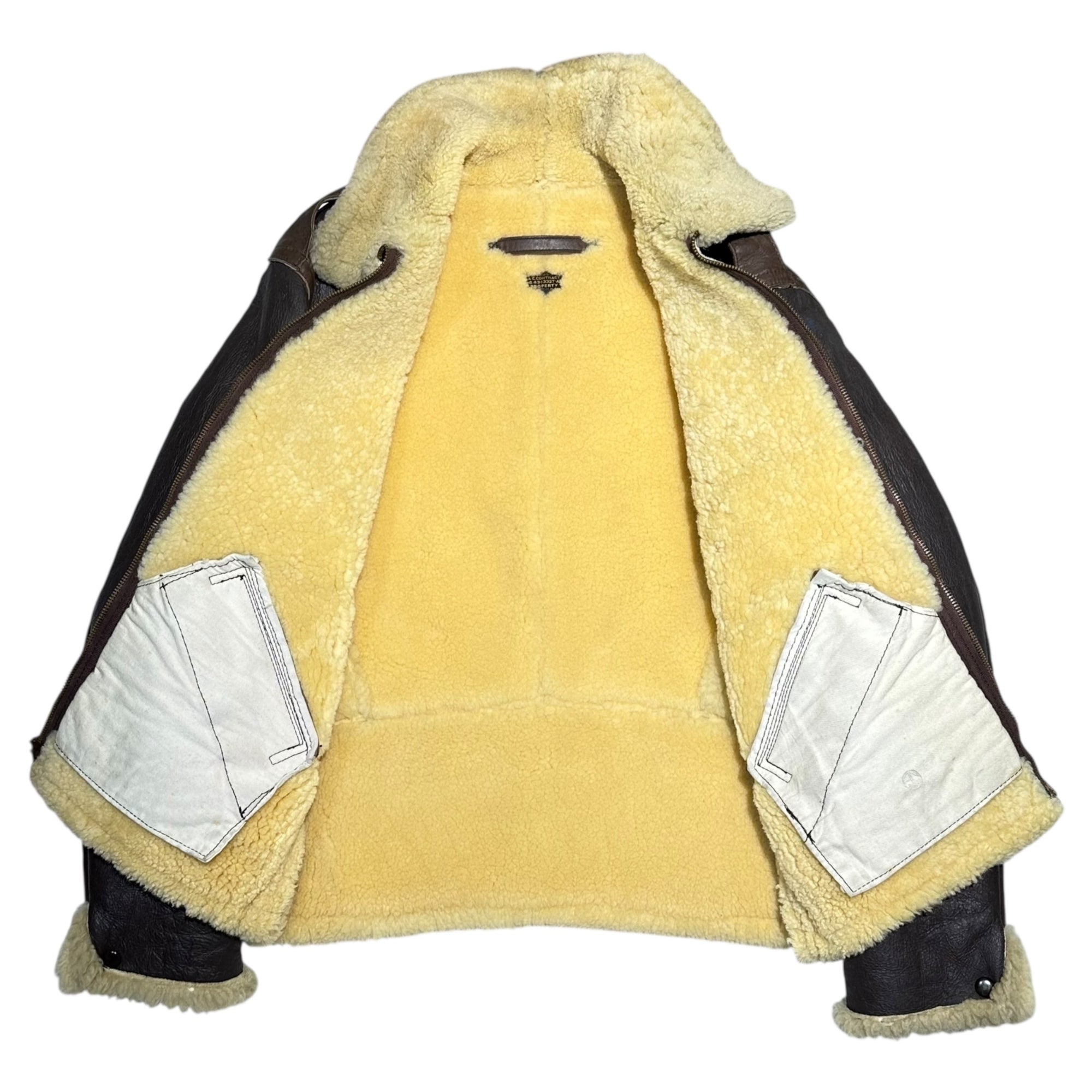 BUZZ RICKSON’S(バズリクソンズ) B-6 FLIGHT JACKET ムートン レザー フライト ジャケット 43-13327-AF 40R(L程度) ブラウン 90's~00's 初期 ARMY AIR FORCES