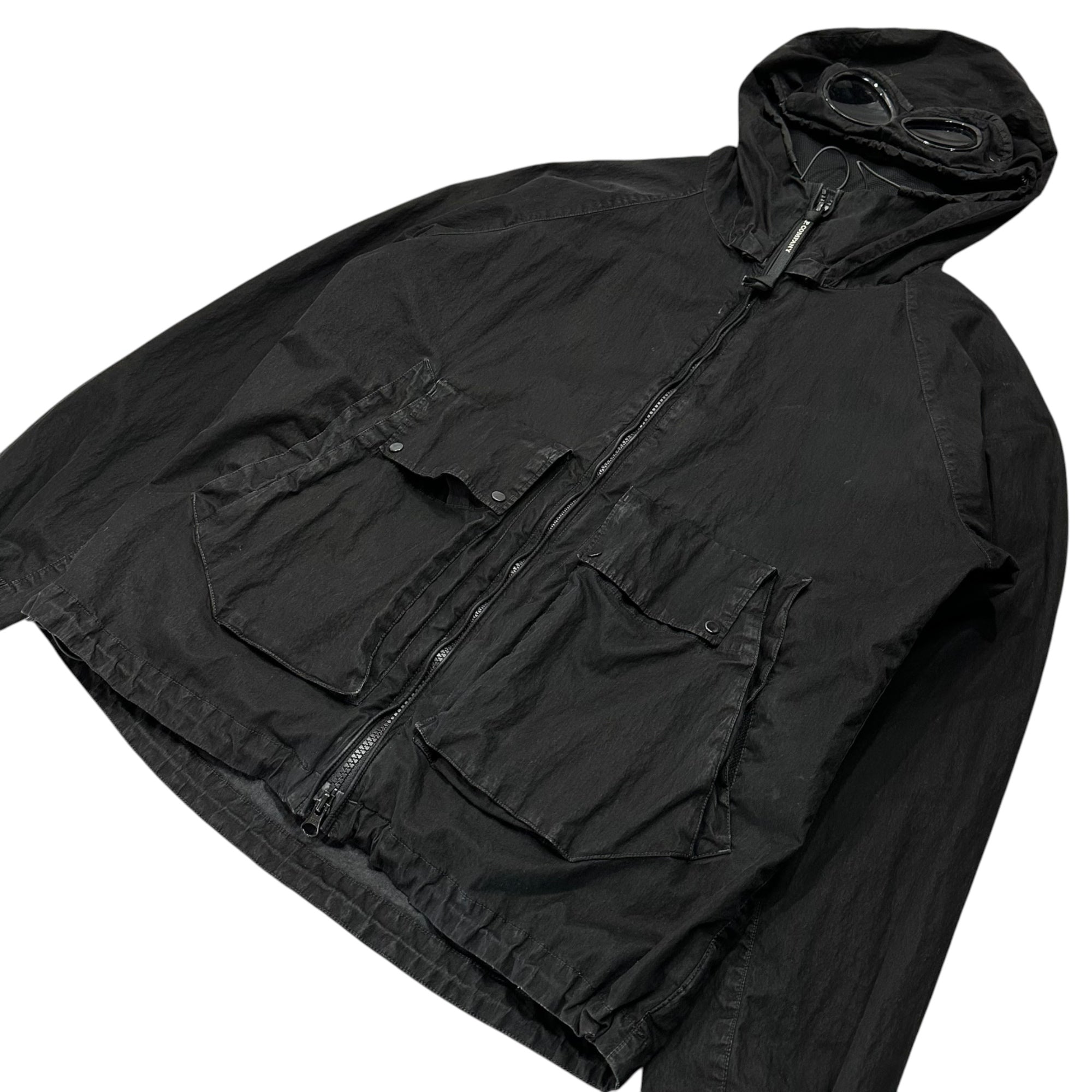 C.P.COMPANY(シーピーカンパニー) 2022SS 50 FILI GUM GOGGLE JACKET ガーメントダイ ゴーグル ジャケット 12CMOW209A 48 ブラック