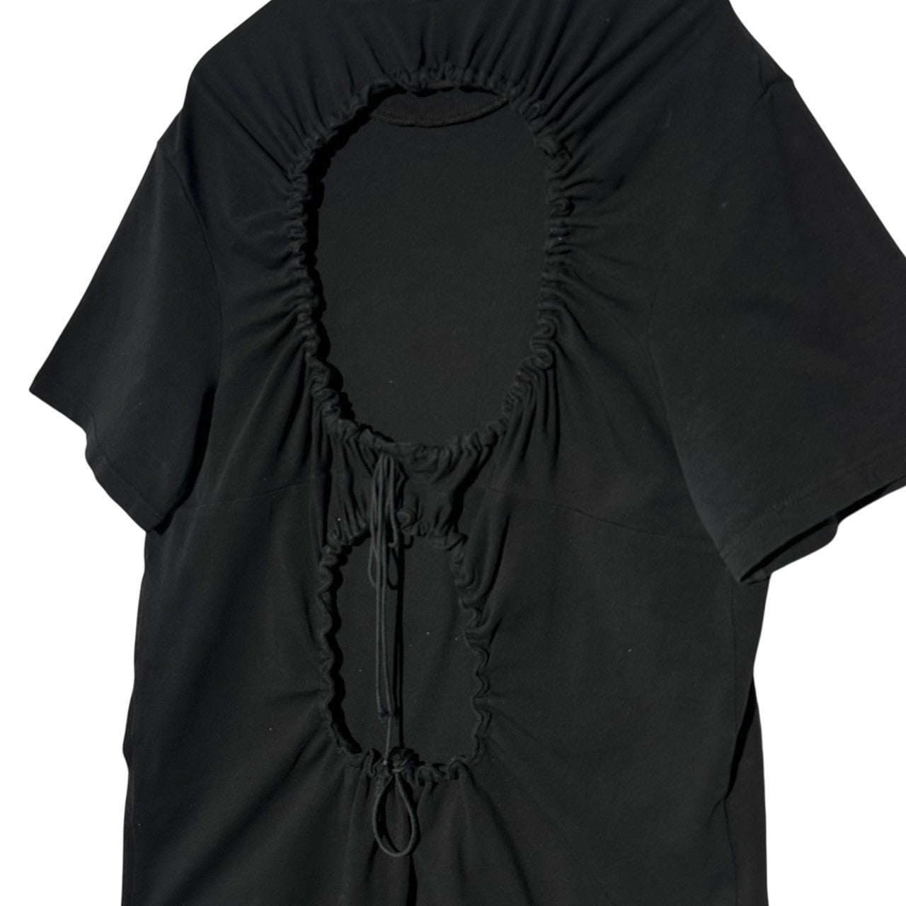 CECILIE BAHNSEN(セシリー バンセン) 21SS JUNO T-SHIRT ジュノ Tシャツ バックホール ギャザー UK8(M～L程度) ブラック