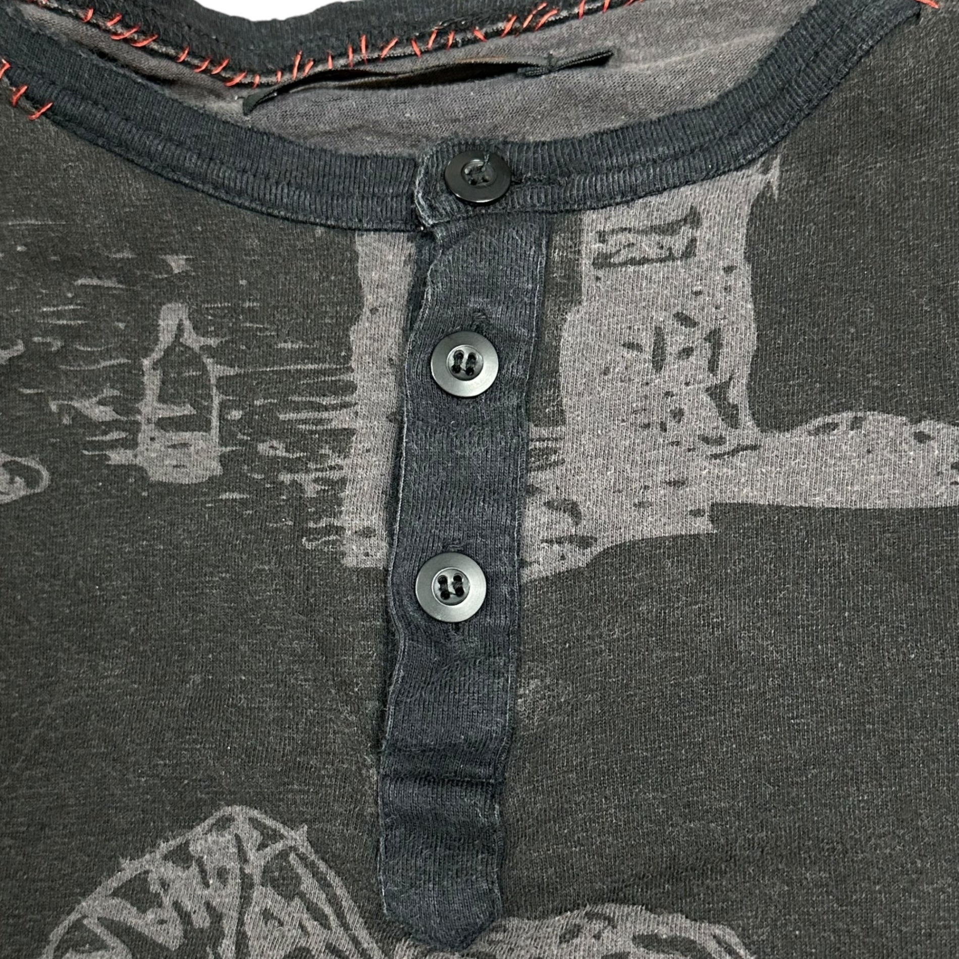 UNDERCOVERISM(アンダーカバイズム) 03SS SCAB期 Hand stitched long sleeve henley neck cut and sew ハンドステッチ 長袖 ヘンリーネック カットソー スキャブ U232 M グレー 00's アーカイブ