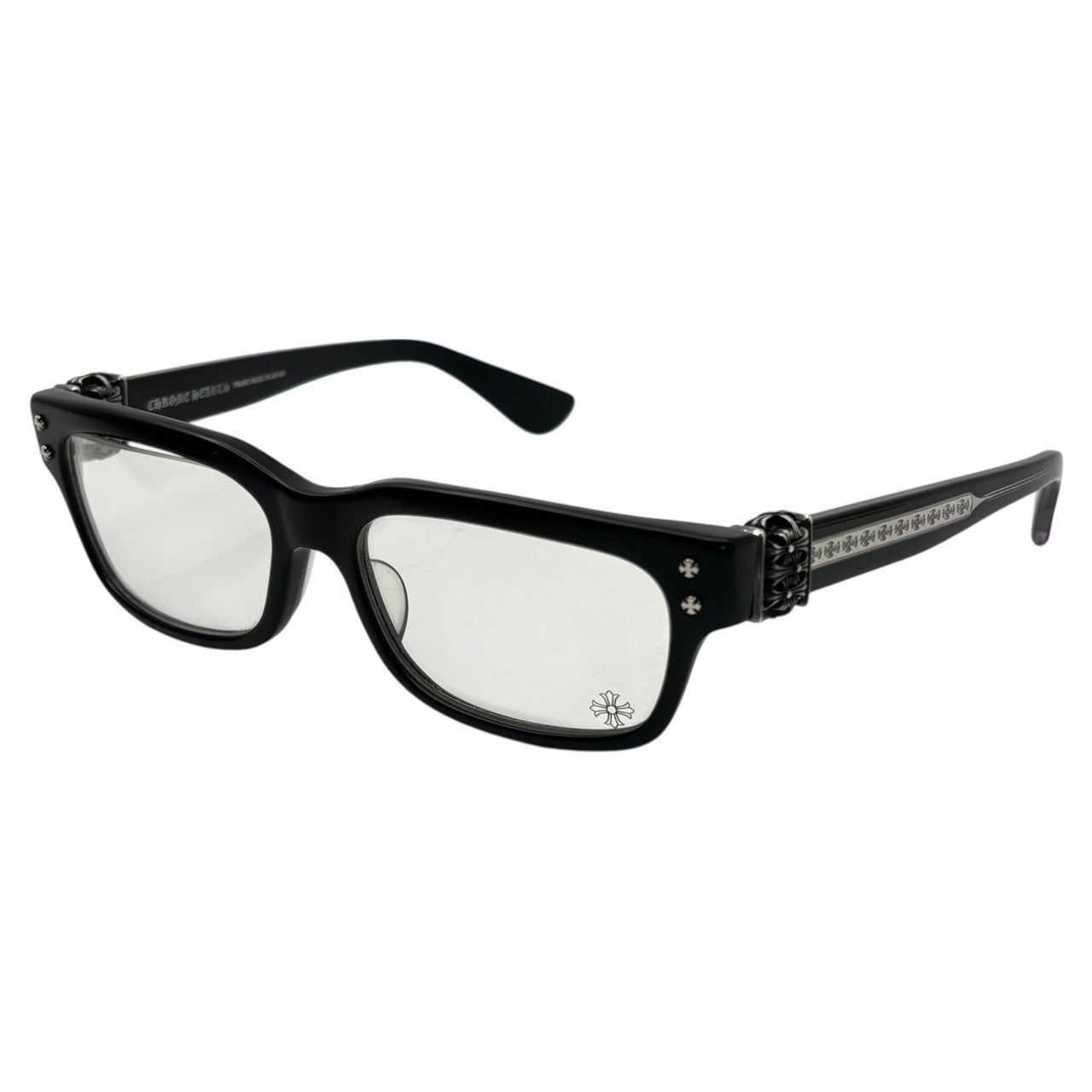 CHROME HEARTS(クロムハーツ) HEY JACK U LATE-A スクエア フレーム メガネ 55□17-153 ブラック 伊達 眼鏡 サングラス