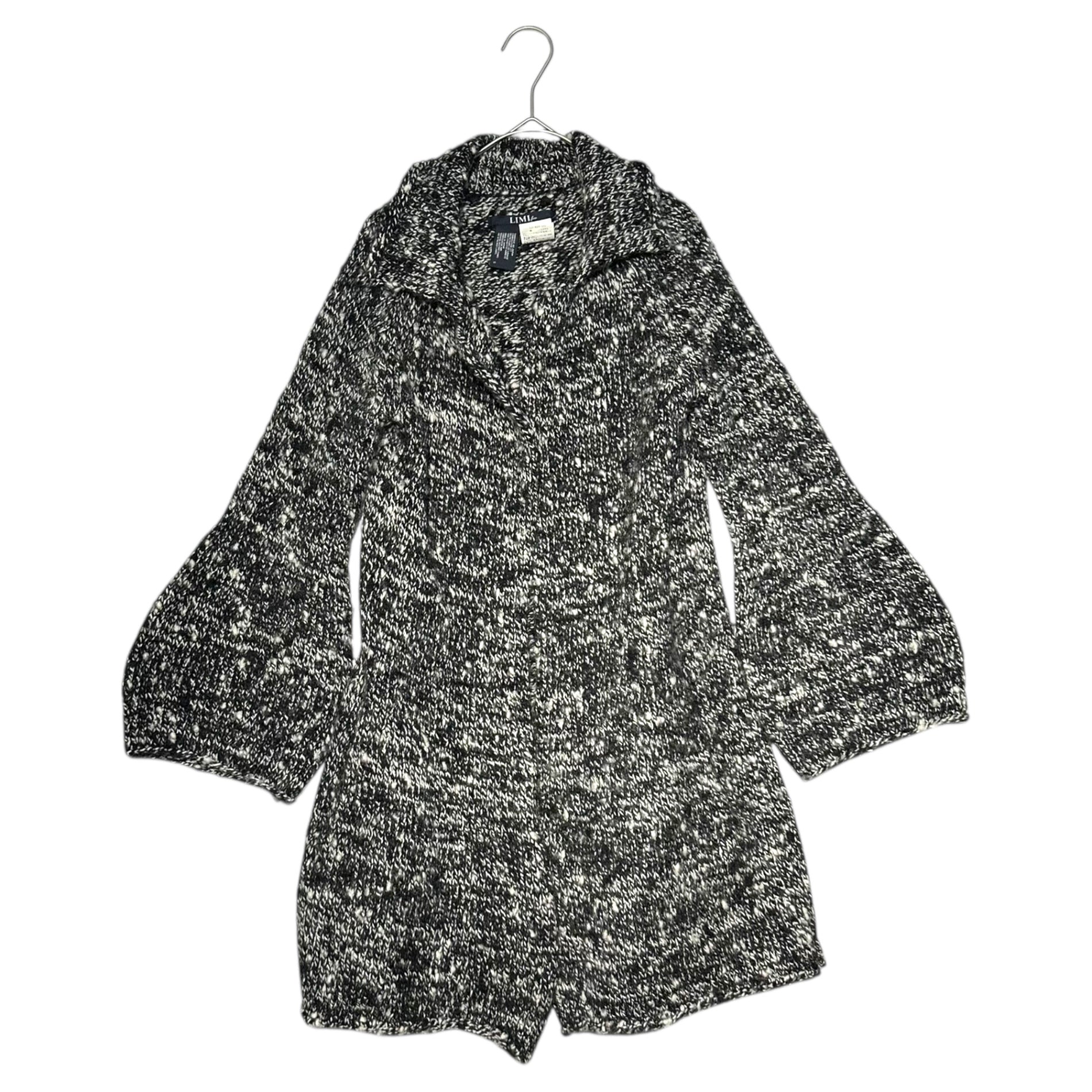 LIMI feu(リミフゥ)  Buttonless low gauge knit cardigan ボタンレス ローゲージ ニット カーディガン LU-K23-171 3(L程度) ブラック×ホワイト