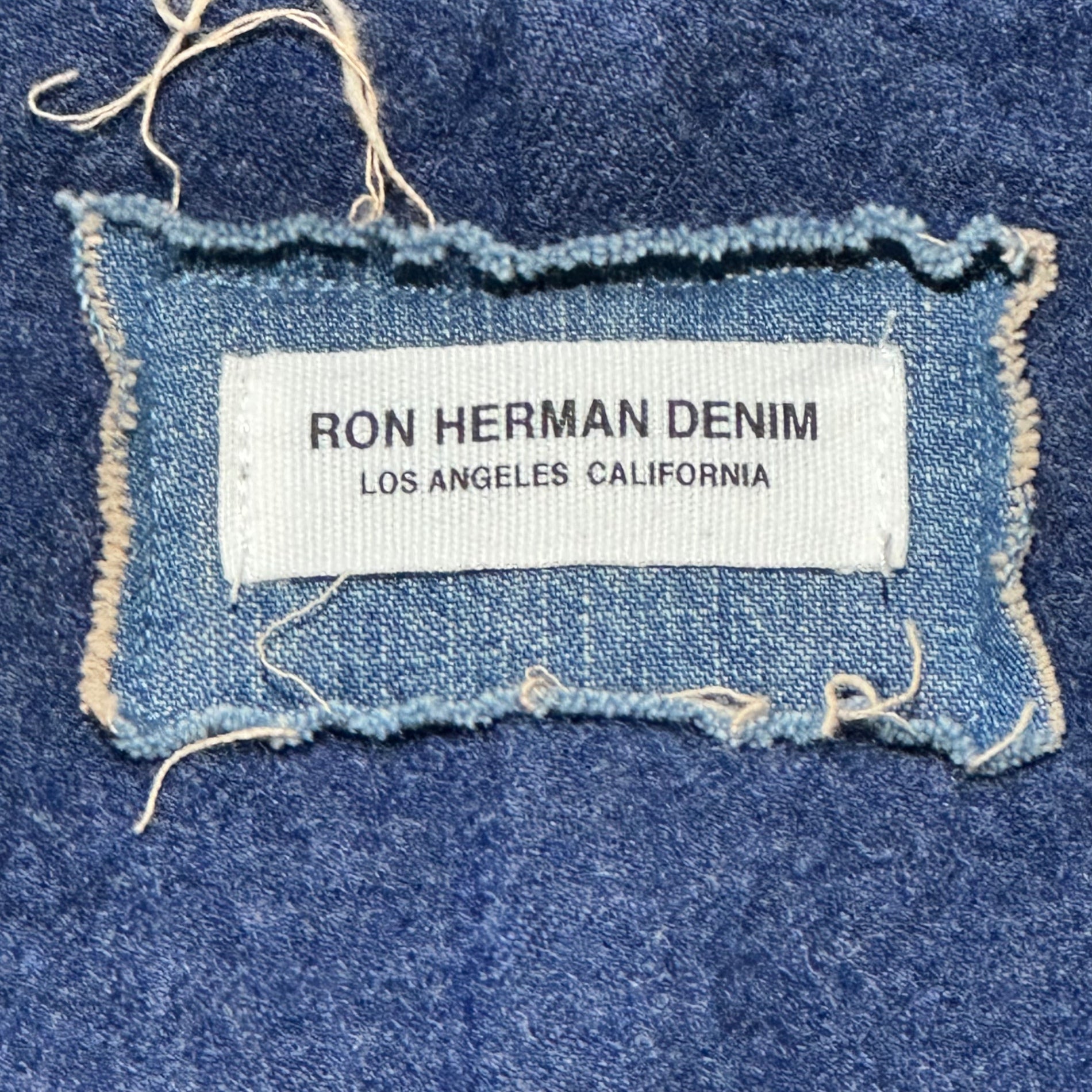Ron Herman DENIM(ロンハーマンデニム) Indigo-dyed Melton Rider Jacket インディゴ染め メルトン ライダース ジャケット L インディゴ ヴィンテージ加工