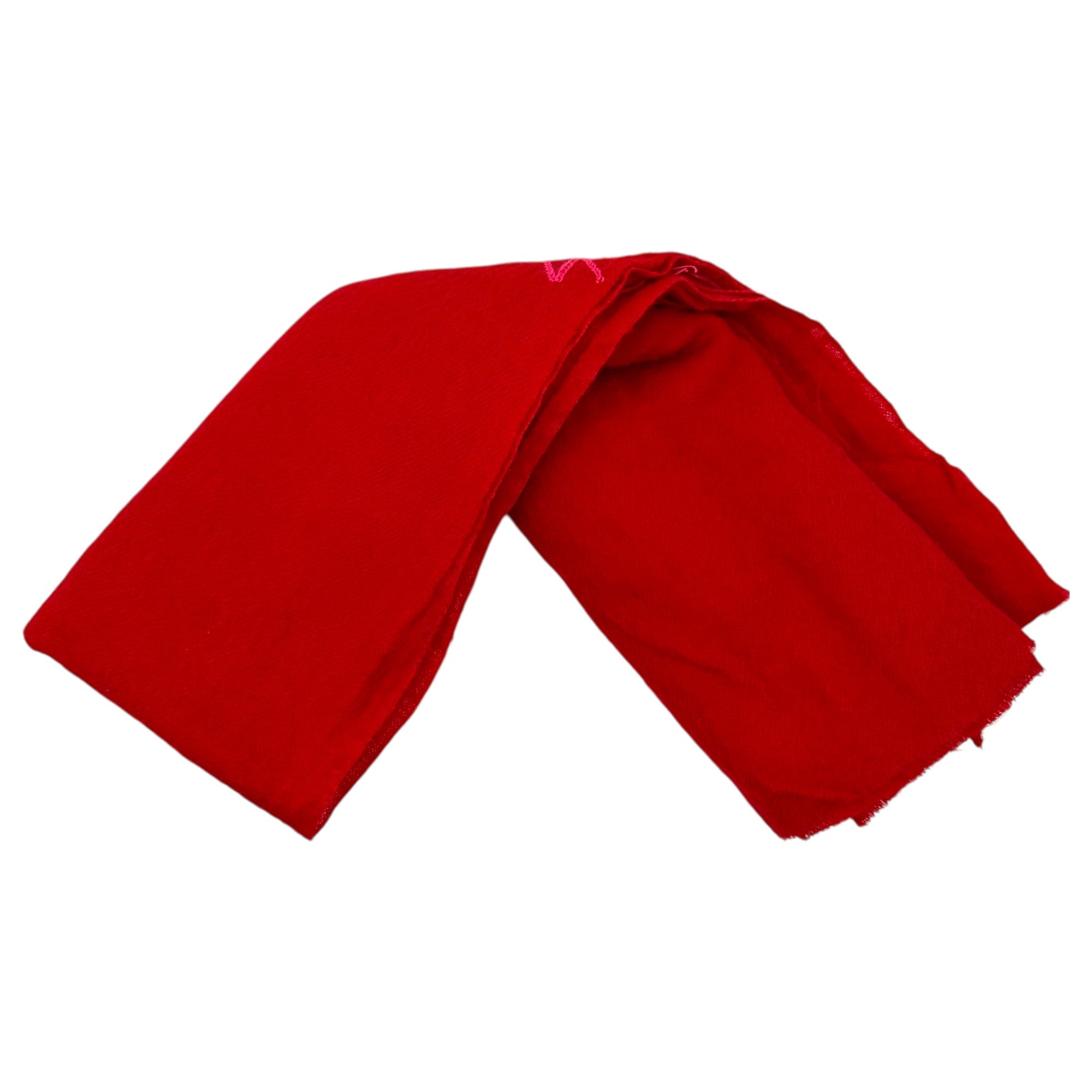 YOHJI YAMAMOTO(ヨウジヤマモト) Brand Logo Stitch Wool Stole ブランドロゴ ステッチ ウール ストール NZ-L03-164 レッド