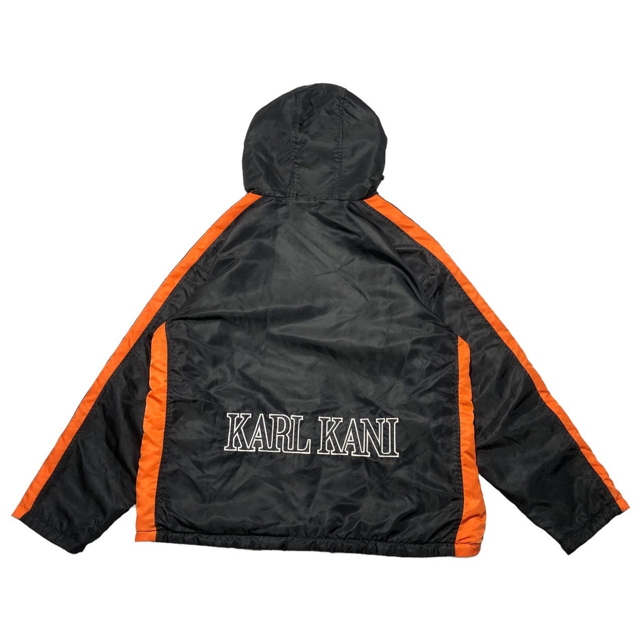 Karl Kani(カールカナイ) 90's  logo reversible nylon mountain parka ロゴ リバーシブル ナイロン マウンテンパーカー 表記無し(XL程度) ブラック×オレンジ 90年代 ビッグサイズ