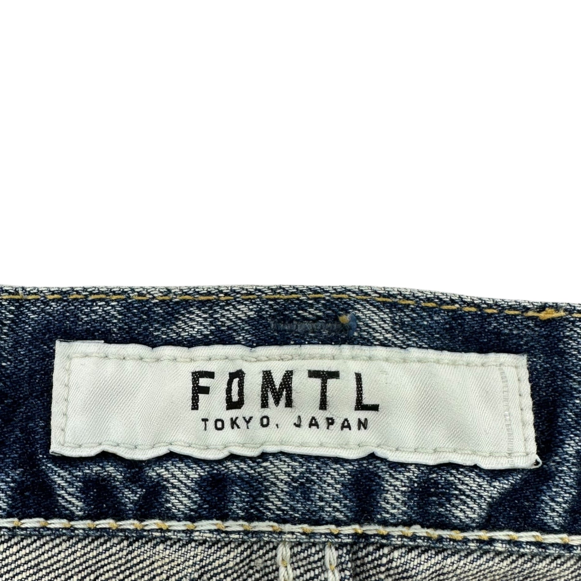 FDMTL(ファンダメンタル) Sashiko Patchwork Denim Skinny Pants 刺し子 パッチワーク デニム スキニー パンツ W28/L30 ライトインディゴ