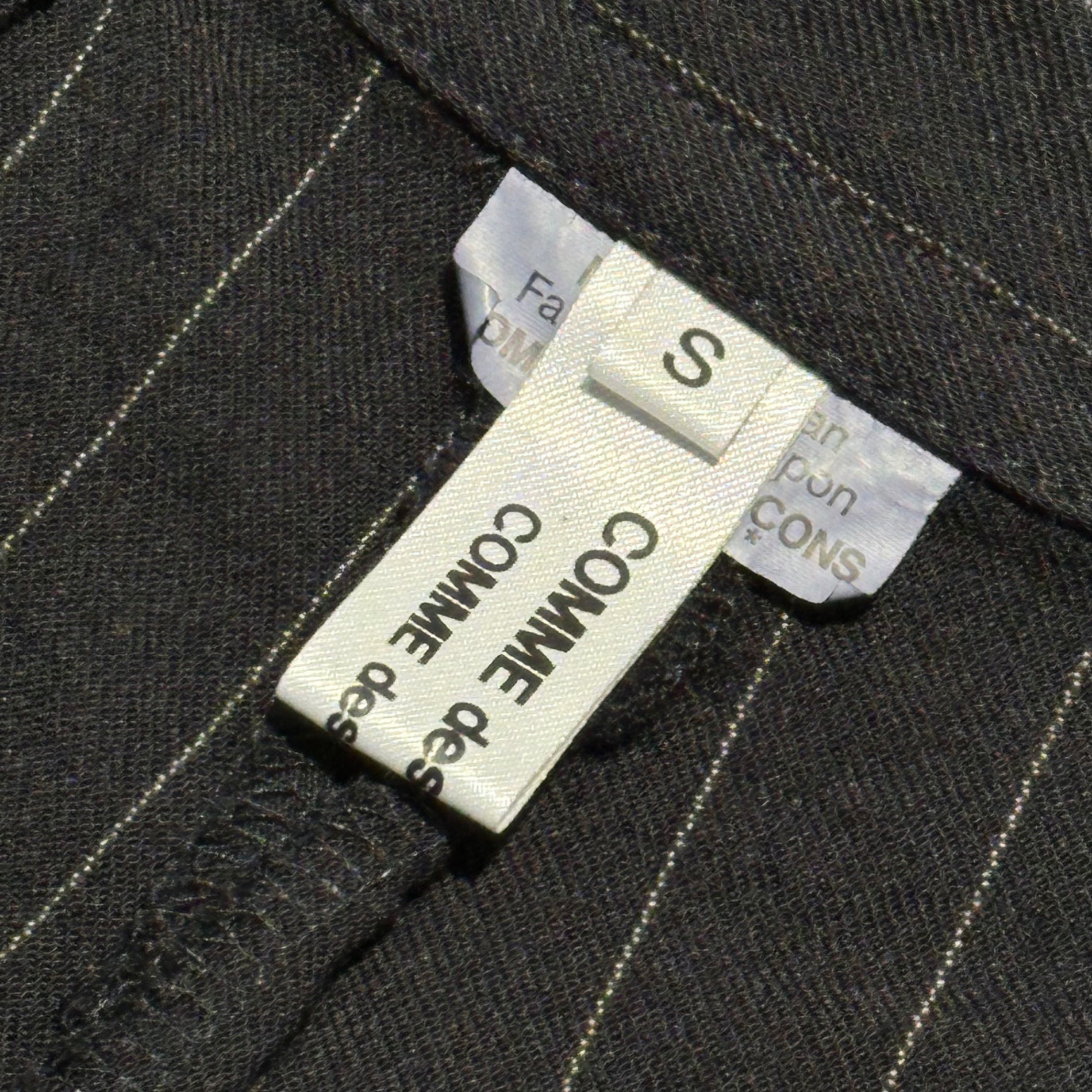 COMME des GARCONS COMME des GARCONS(コムデギャルソンコムデギャルソン) 16SS Wool Striped Wide Cropped Slacks  ウール ストライプ ワイド クロップド スラックス  RQ-P011 S ブラック AD2015