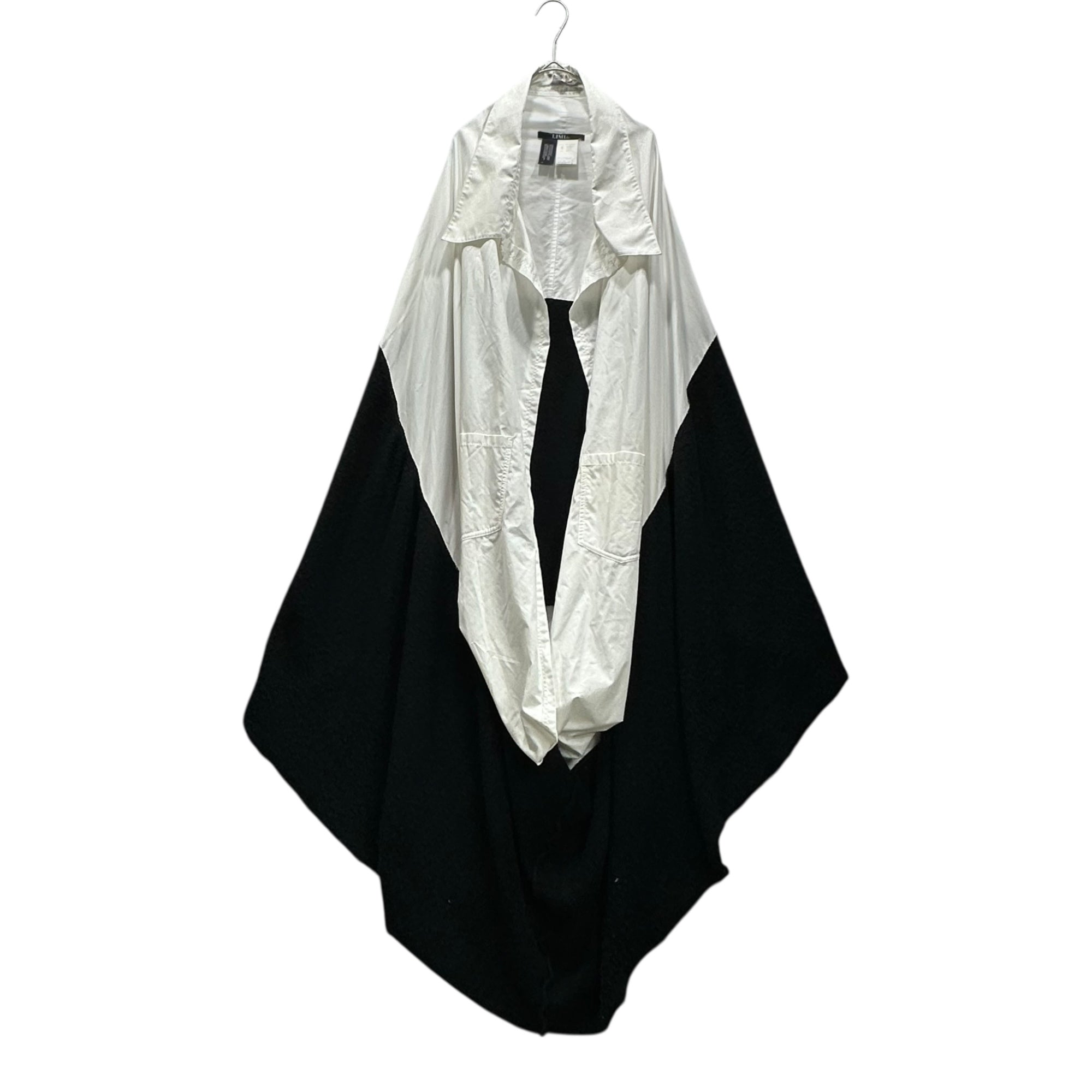 LIMI feu(リミフゥ) Shirt-Docked Knit Snood シャツ ドッキング ニット スヌード S ホワイト×ブラック