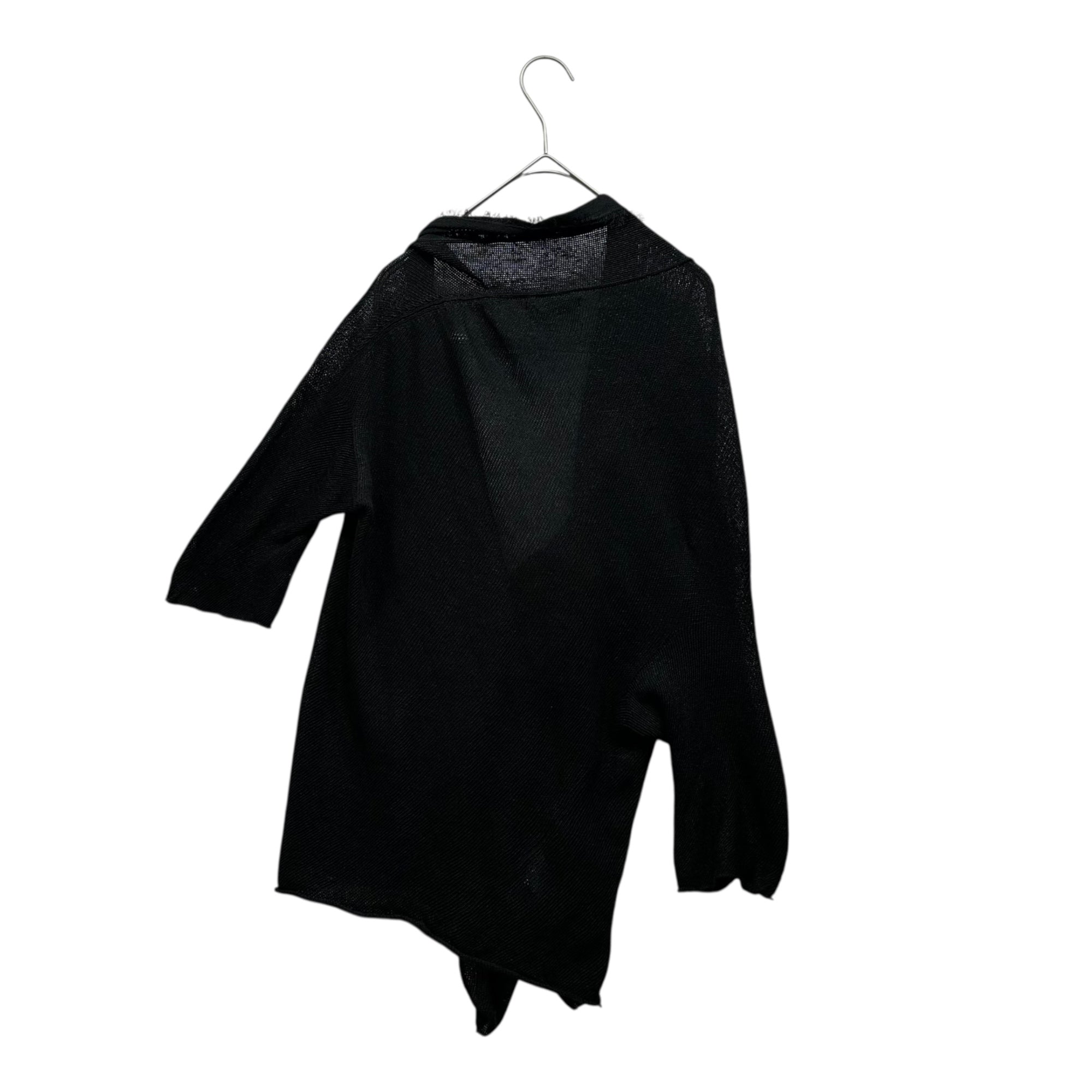 Y's(ワイズ) Paper Yarn Cut-Off Distorted Knit Top ペーパーヤーン 断ち切り 変形 カットソー YX-K36-870 3(L程度) ブラック