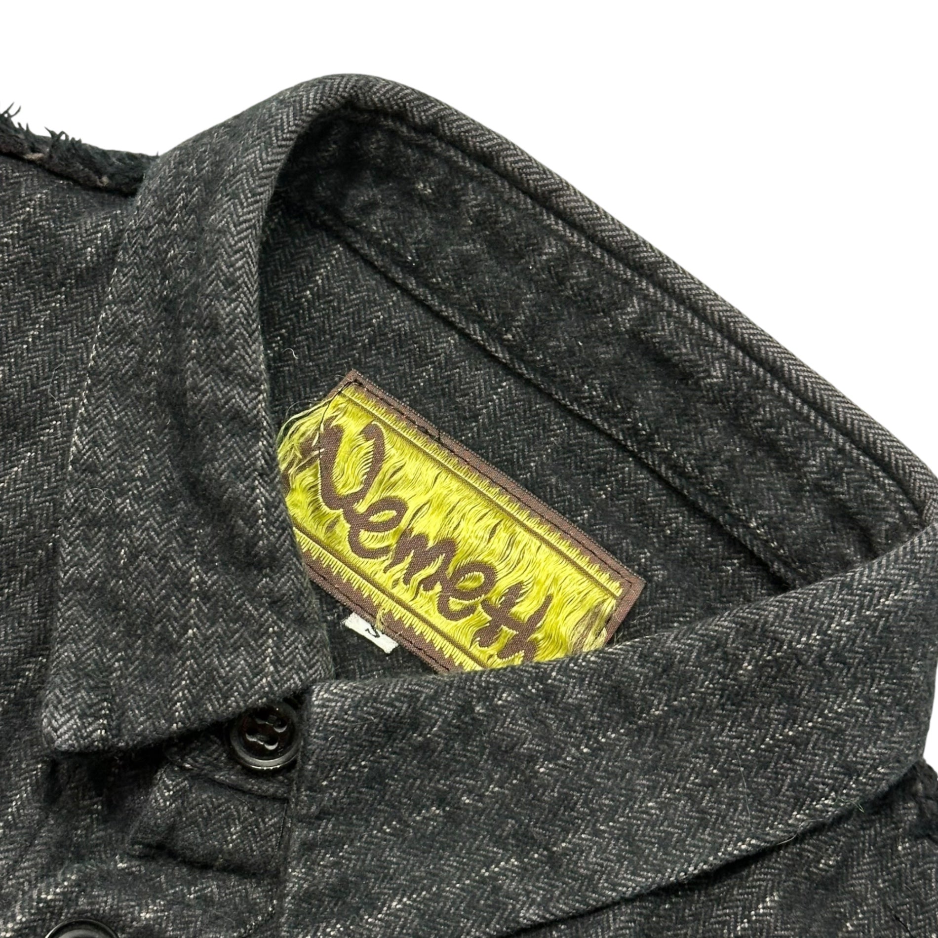Nemeth(ネメス) Cut-off Stripe Cotton L/S Flannel Shirt 断ち切り ストライプ コットン 長袖 ネル シャツ 2045 S チャコールグレー×ライトグレー