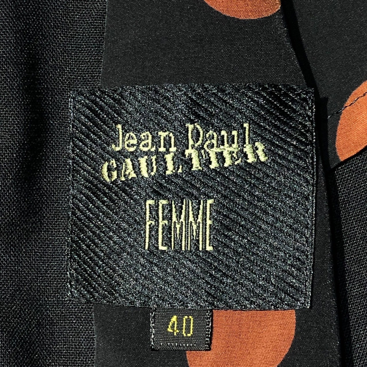 Jean Paul GAULTIER FEMME(ジャンポールゴルチエファム) 90's Design jacket double jacket setup デザイン ポケット ダブル ジャケット セットアップ 40(L程度) ブラック スラックス テーラード スーツ ドット