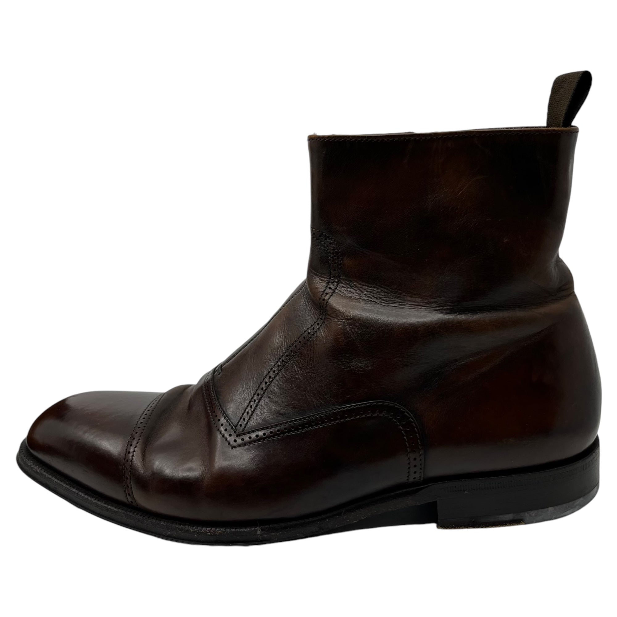 GIORGIO ARMANI(ジョルジオアルマーニ) cap toe side zip boots キャップトゥ サイドジップ ブーツ 25.0 ブラウン