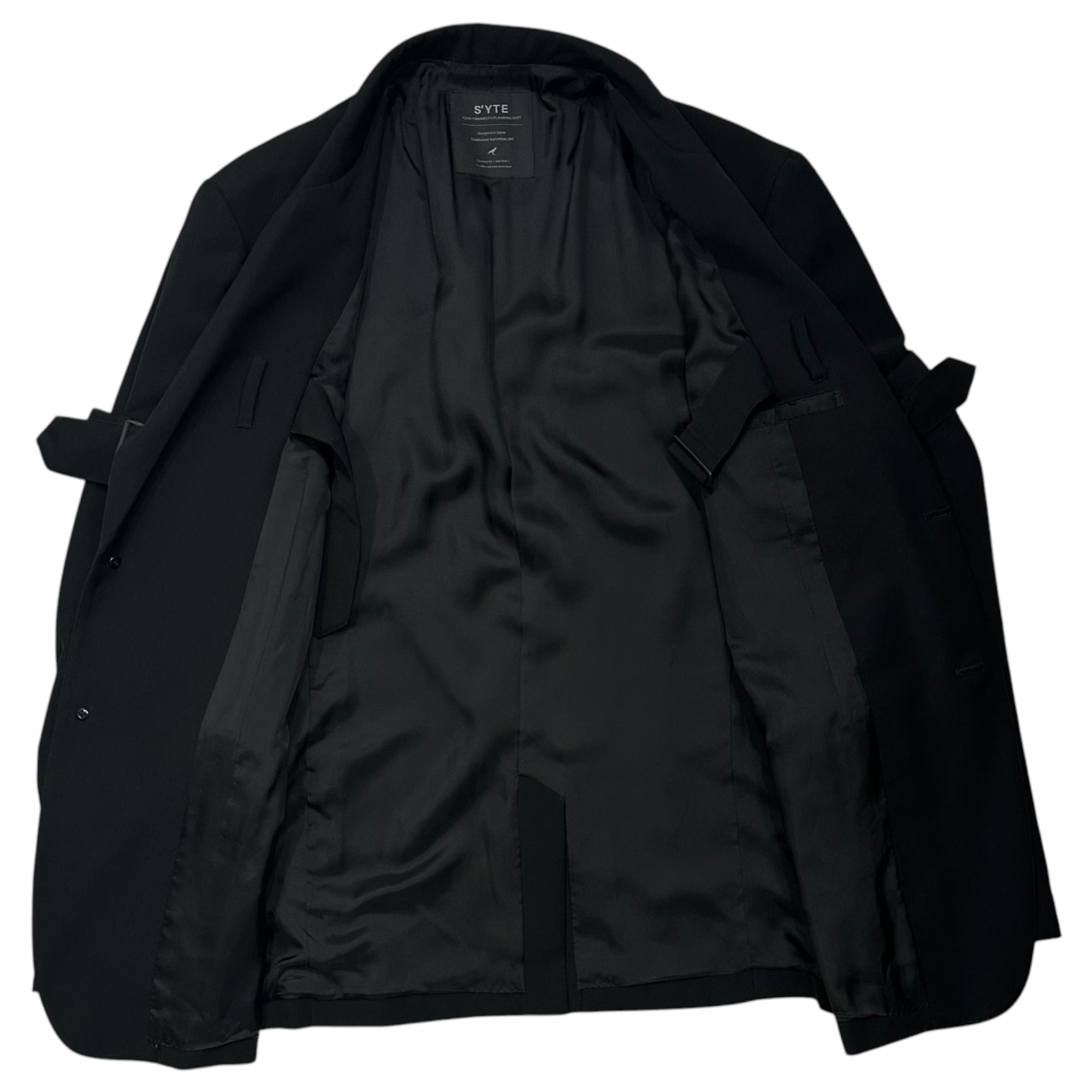 s'yte(サイト) PE/GABARDINE BELTED BANDAGE JACKET ギャバジン ベルト ボンテージ ジャケット UB-J01-901 3 ブラック ヨウジヤマモト