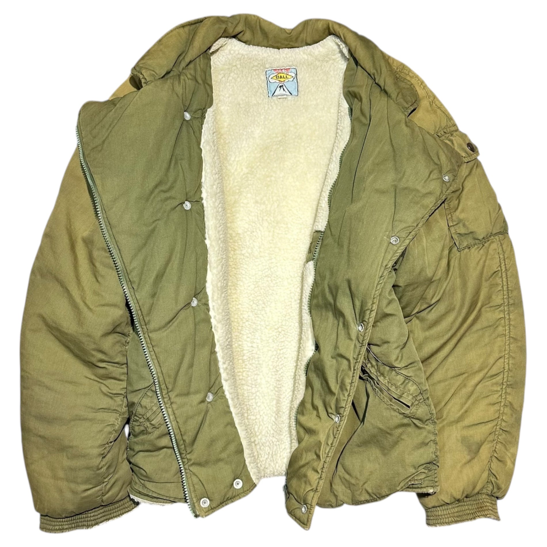 BALL by M&FG(ボール マリテフランソワジルボー) 80's Archive Cotton Boa Jacket アーカイブ コットン ボア ジャケット M カーキ 80年代 ヴィンテージ