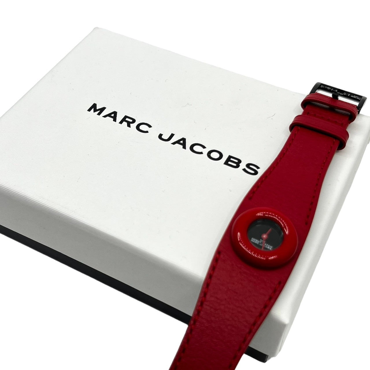 MARC JACOBS(マークジェイコブス) THE DONUT WATCH ザ ドーナツ ウォッチ レザー 腕時計 アナログ M8000741 - 600 レッド 動作確認済み 参考定価32,800円