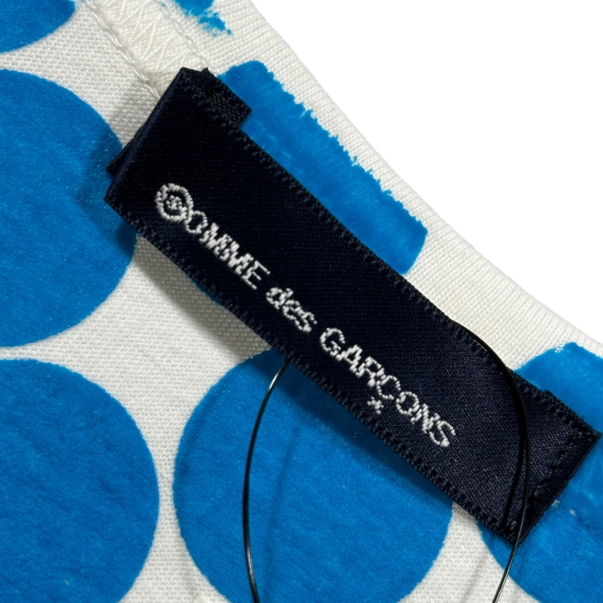 COMME des GARCONS(コムデギャルソン) 1999AW Polka-dot S/S T-shirt ドット デザイン 半袖 Tシャツ KT-910020 表記無(M程度) ホワイト×ブルー AD1999 青山限定