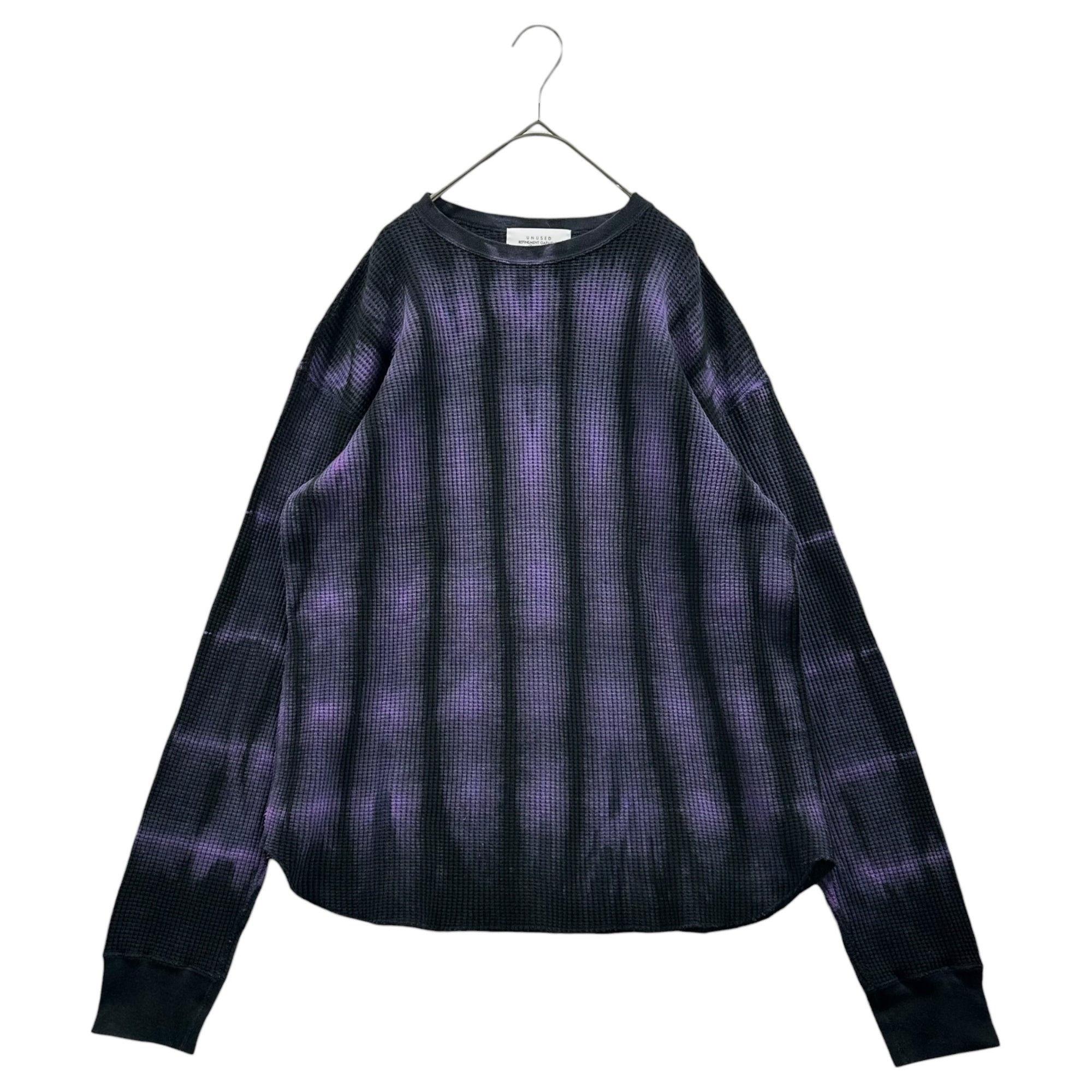 UNUSED(アンユーズド) Tie-dye thermal long-sleeved top タイダイ サーマル 長袖 カットソー US2175 1(S程度) ブラック×パープル