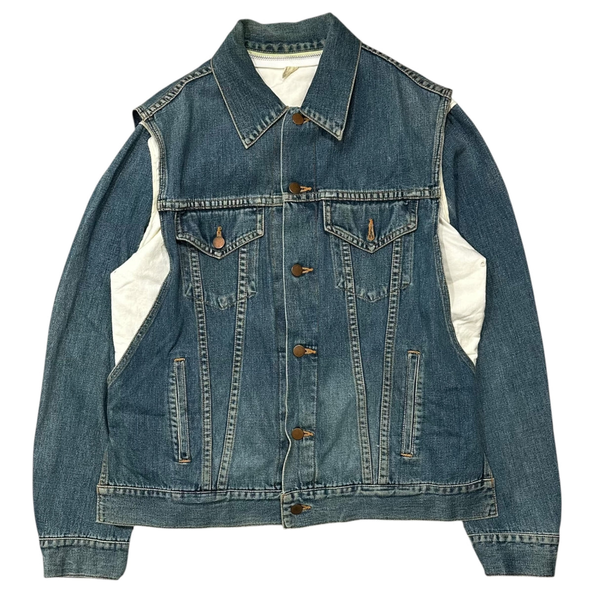 MIHARA YASUHIRO(ミハラヤスヒロ) 2000's Docking Denim Jacket ドッキング デニム ジャケット 71031224 M ライトインディゴ×オフホワイト 00s 初期生産品 アーカイブ 稀少