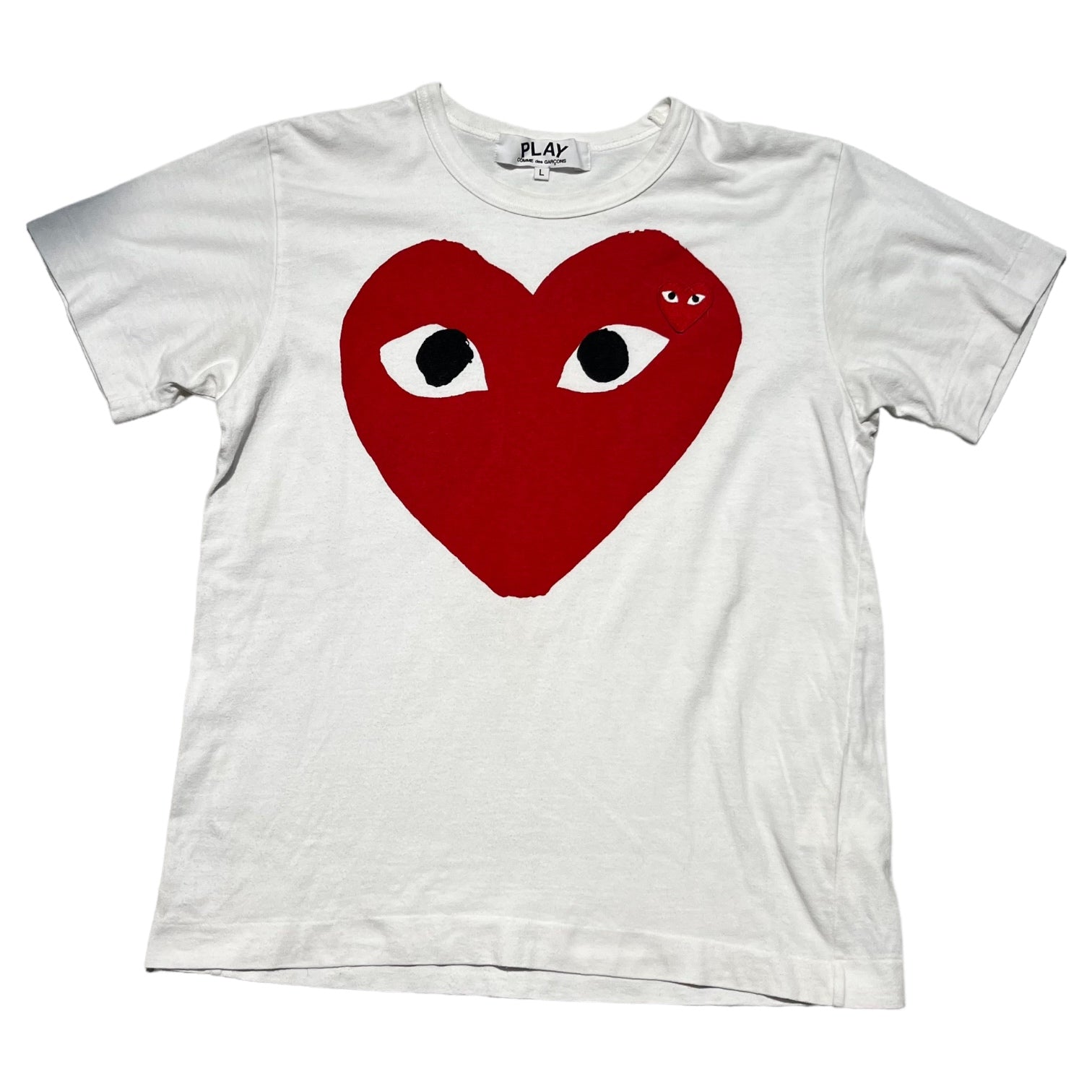 PLAY COMME des GARCONS(プレイコムデギャルソン) 07's OLD LOGO T-SHIRT オールド ロゴ Tシャツ AD2007 L ホワイト×レッド