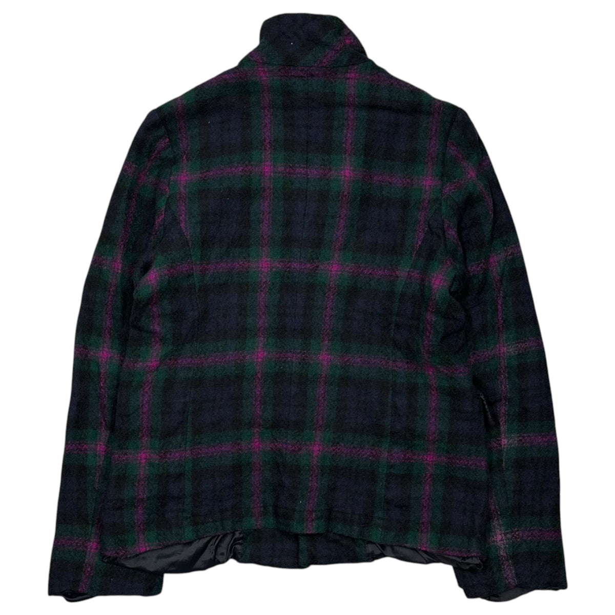 COMME des GARCONS COMME des GARCONS(コムデギャルソンコムデギャルソン) Wool Felted Check Pattern 4-Button Jacket ウール 縮絨 チェック柄 4ボタン ジャケット S グリーン×パープル×ネイビー フランス製