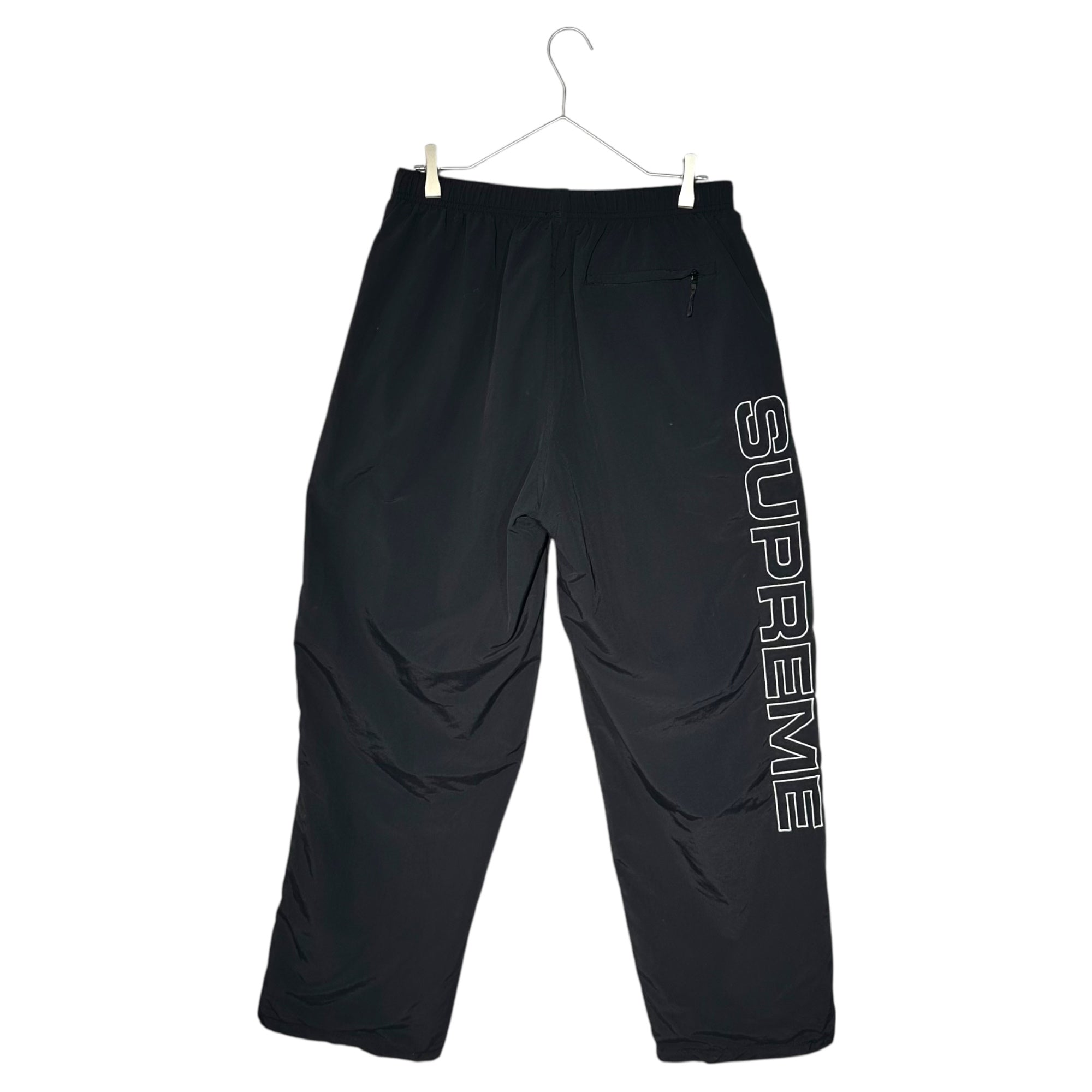 SUPREME(シュプリーム) 24AW Spellout Embroidered Track Pant ロゴ 刺繍 ナイロン トラック パンツ L ブラック 24FW