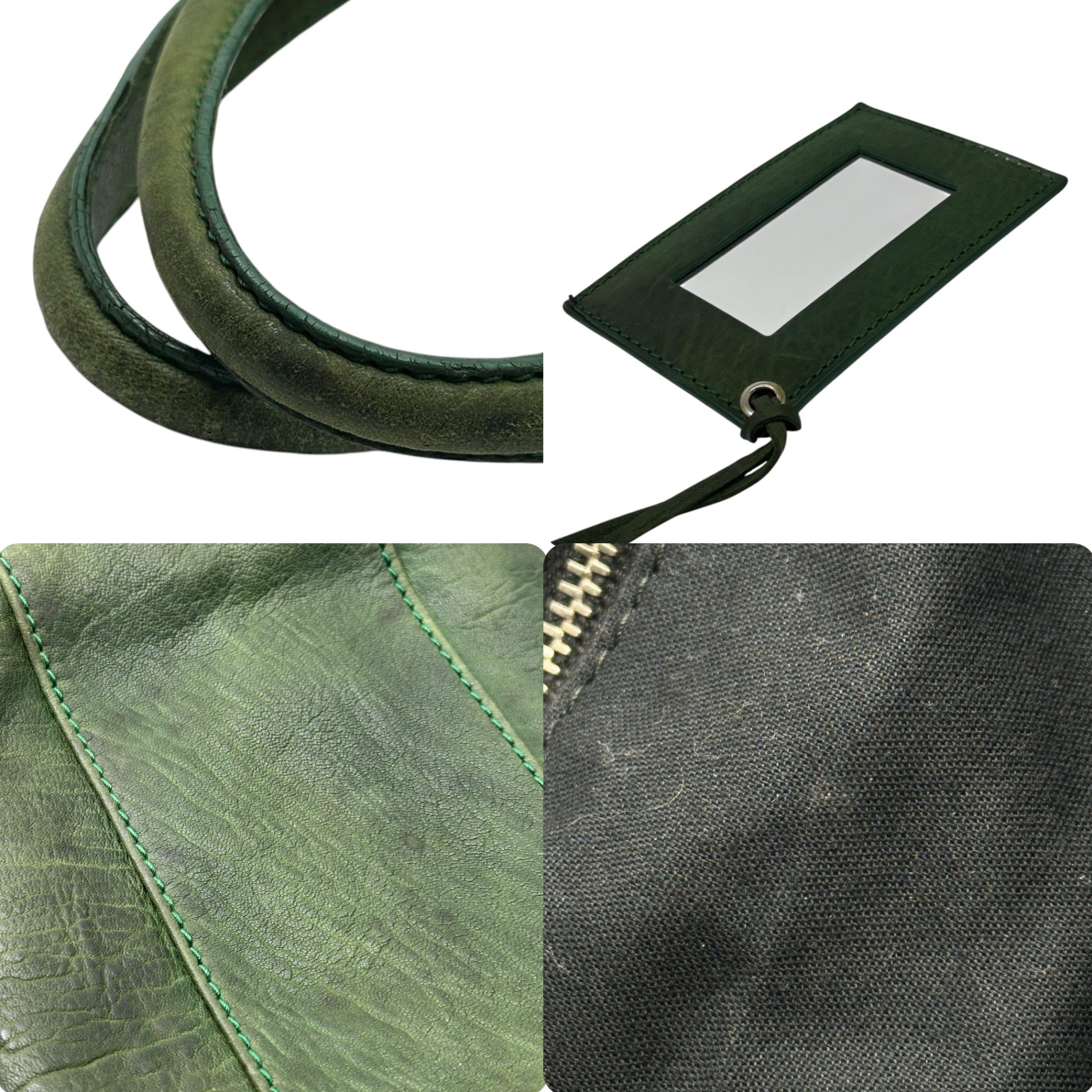 BALENCIAGA(バレンシアガ) 00's Logo Plate Leather Boston Bag 00年代 ロゴ プレート レザー ボストン バッグ 323587.3740 グリーン アーカイブ