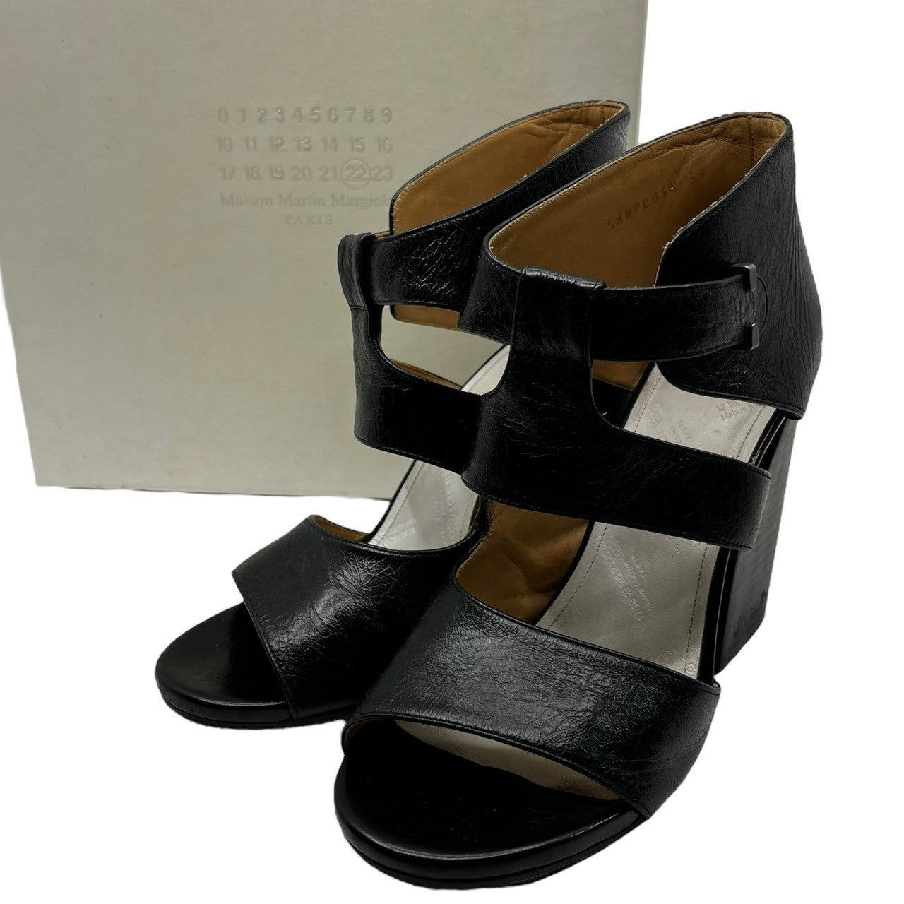 Maison Martin Margiela(メゾン マルタンマルジェラ) leather mule sandals レザー ミュール サンダル  58WP0055 SIZE 39(24.5~25.0cm) ブラック 箱付 ヒール