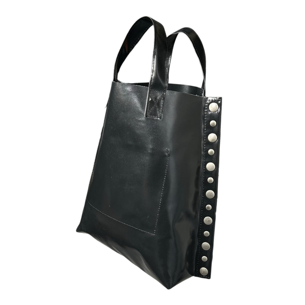 tricot COMME des GARCONS(トリココムデギャルソン) Side-Studded Vinyl Hand Tote Bag サイド スタッズ ビニール ハンド トート バッグ ブラック×シルバー