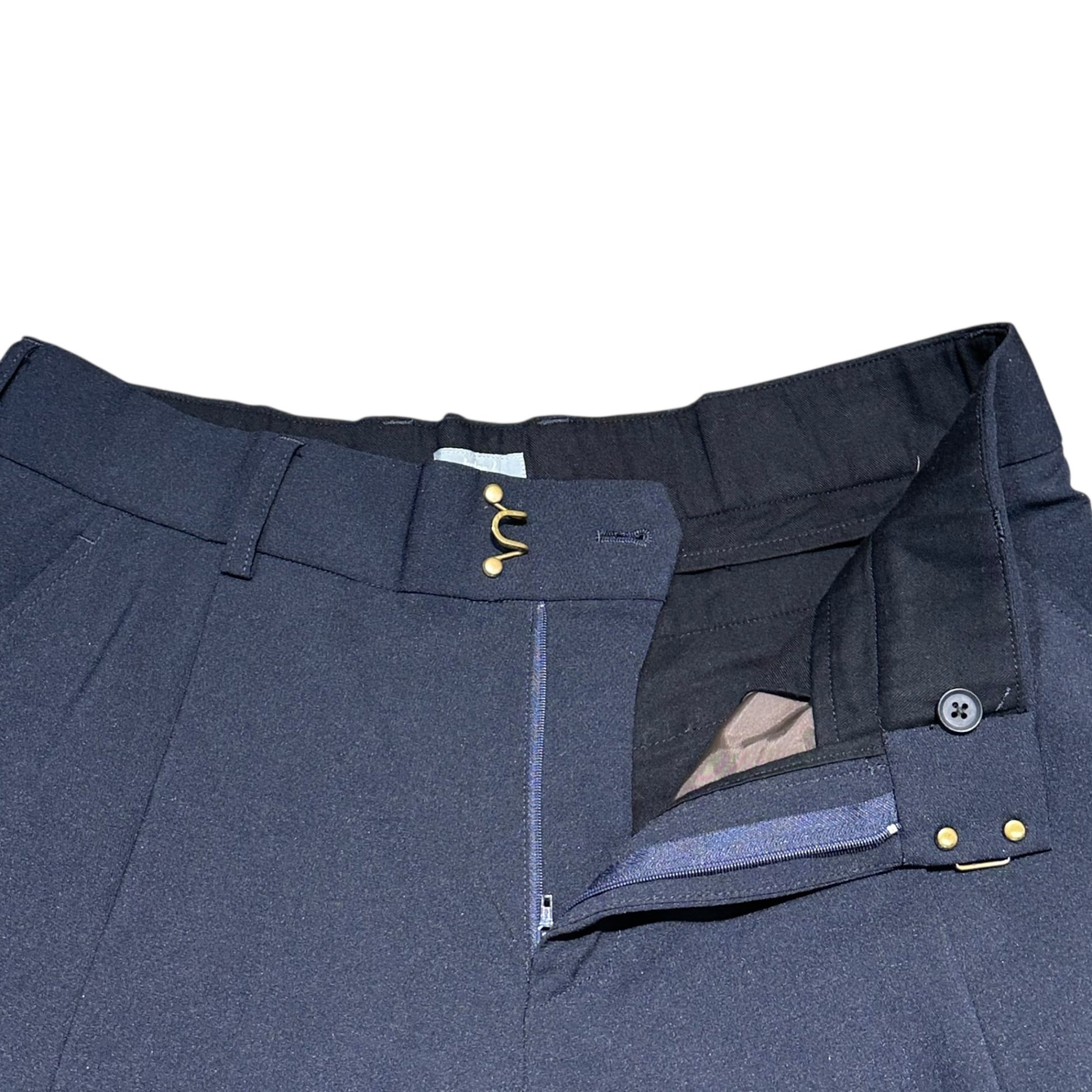 kolor BEACON(カラービーコン) 24SS Waist hook button wide slacks ウエスト フックボタン ワイド スラックス パンツ 24sbm-p09136 2(M程度) ネイビー 参考定価38,500円(税込)