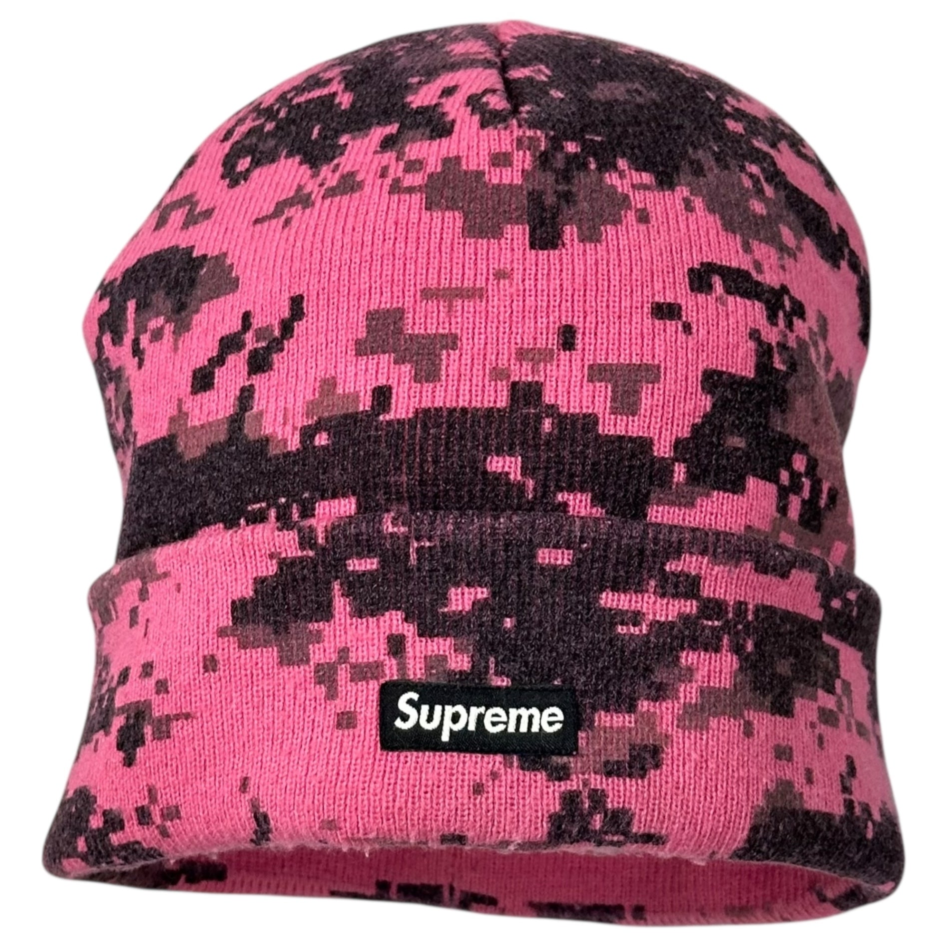 SUPREME(シュプリーム) 17AW Digi Camo Beanie デジカモ カモ ビーニー ピンク×ブラック ニット帽 スモール ボックス ロゴ