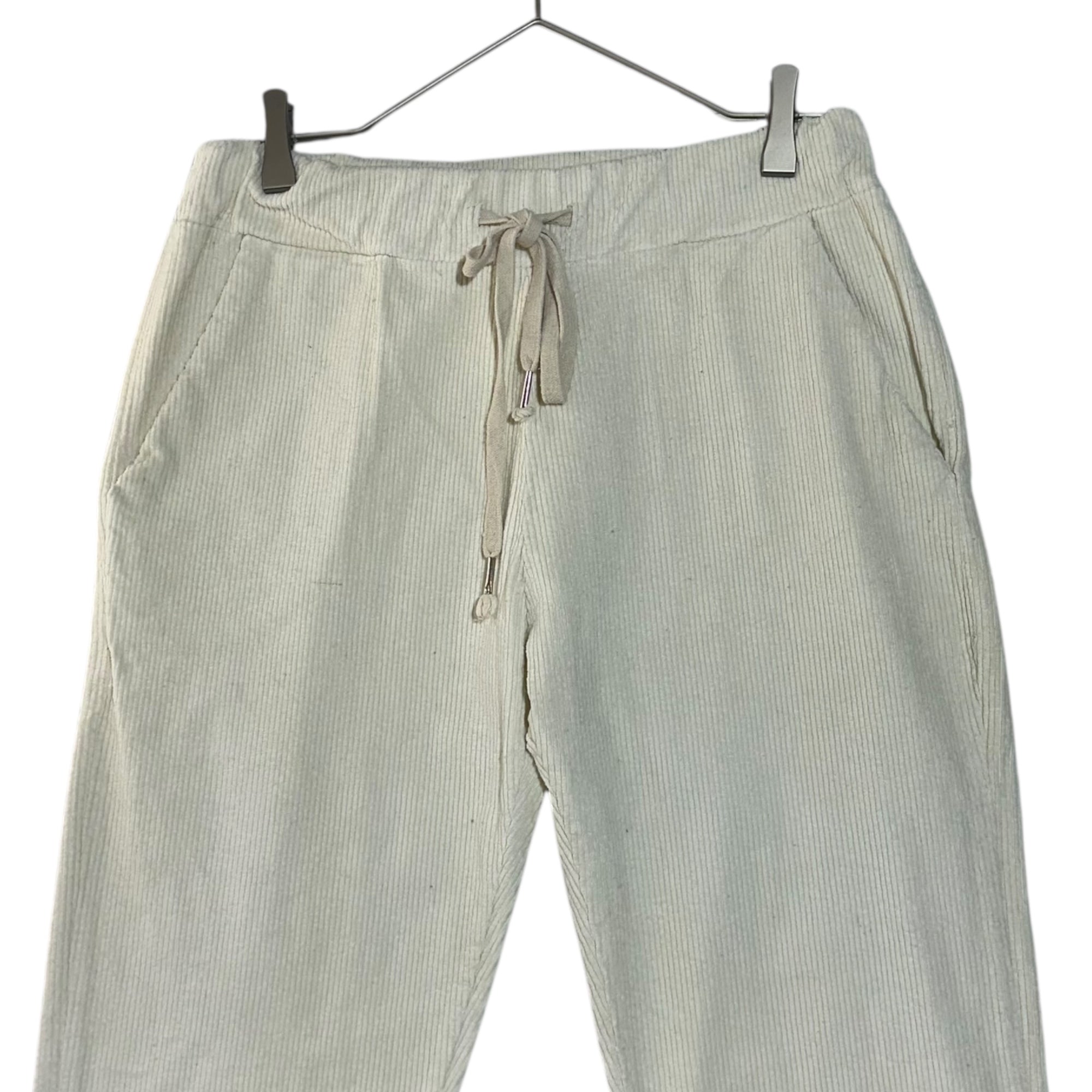 Euro vintage(ヨーロッパヴィンテージ) white corduroy relax pants ホワイトコーデュロイ素材のリラックスパンツ 表記無し(M程度) ホワイト