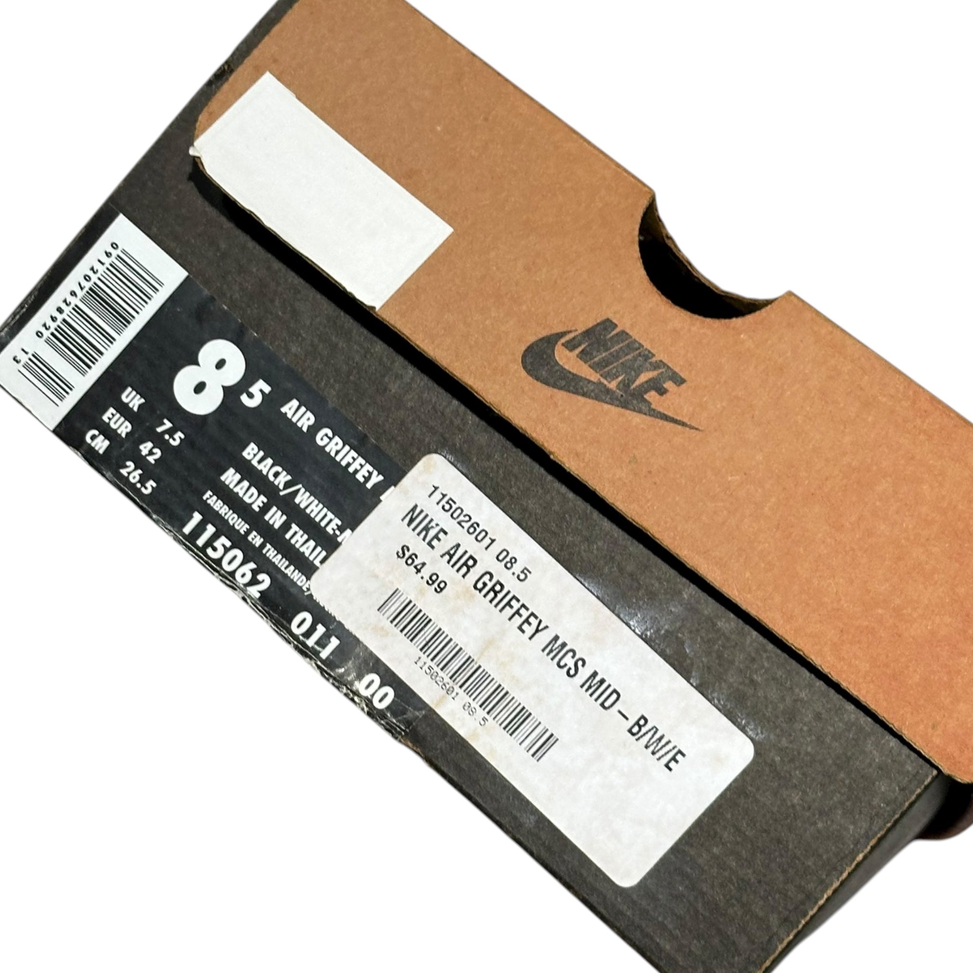 新品未使用AIR GRIFFEY L 26cmグリフィーjrモデル箱入 NIKE(ナイキ) 1996 AIR GRIFFEY MCS MID エア グリフィー 115062-011