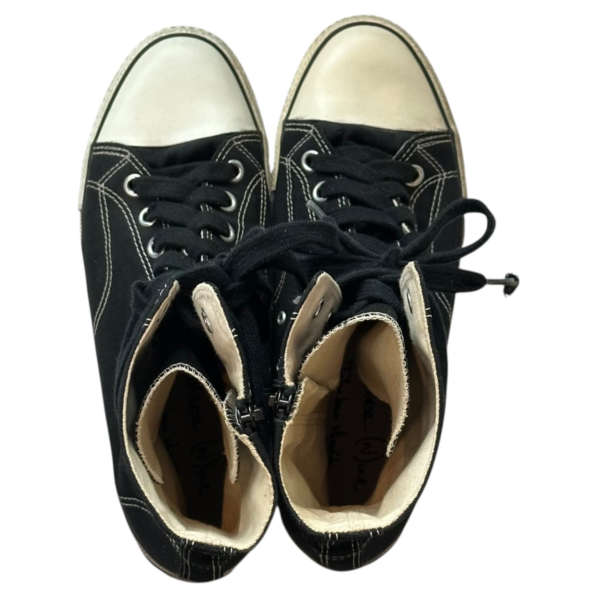 NUMBER (N)INE(ナンバーナイン) 04SS DREAM BABY DREAM期 Side-Zip High-Top Sneakers サイドジップ ハイカット スニーカー 8(26cm程度) ブラック×ホワイト アーカイブ