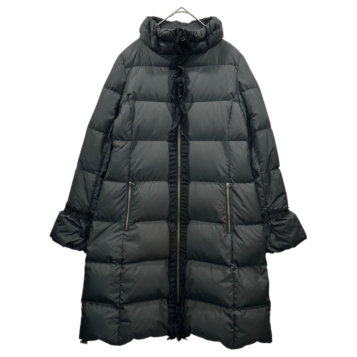 LANVIN en Bleu(ランバンオンブルー) Raccoon Fur-Trimmed Hooded Down Coat ラグーンファー フーデッド ダウン コート 3706102 36 ブラック ジャケット