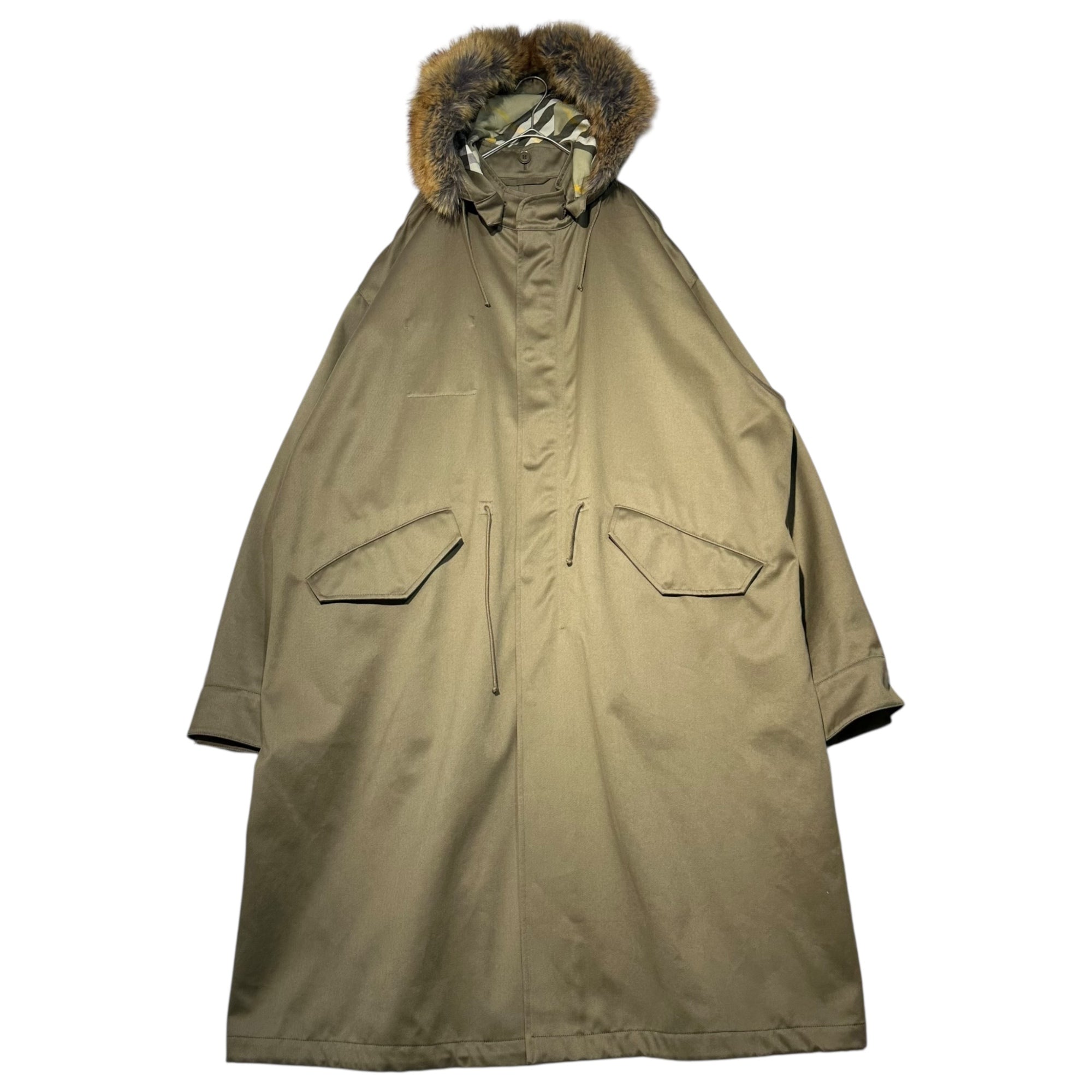 BURBERRY(バーバリー) Faux Fur And Cotton Parka フェイクファー コットン ロング モッズ コート 8079119 L カーキ ミリタリー