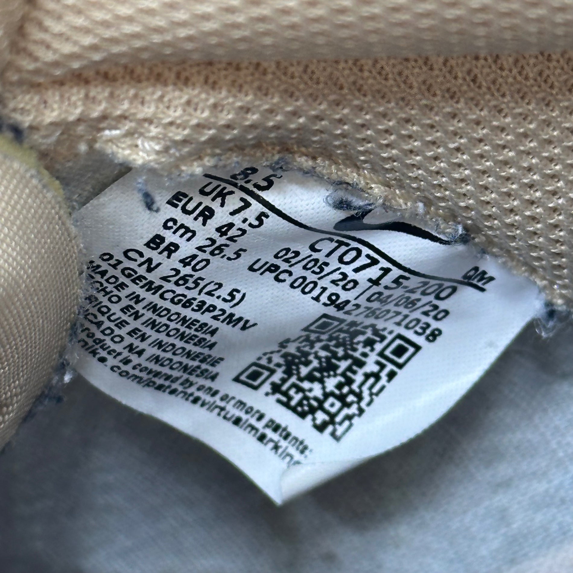 NIKE SB(ナイキエスビー) SB Zoom Blazer Mid Premium "Sashikopack/Sesami" SB ズーム ブレーザー ミッド プレミアム 刺し子 セサミ CT0715-200 26.5cm ベージュ×ネイビー ハイカット スニーカー