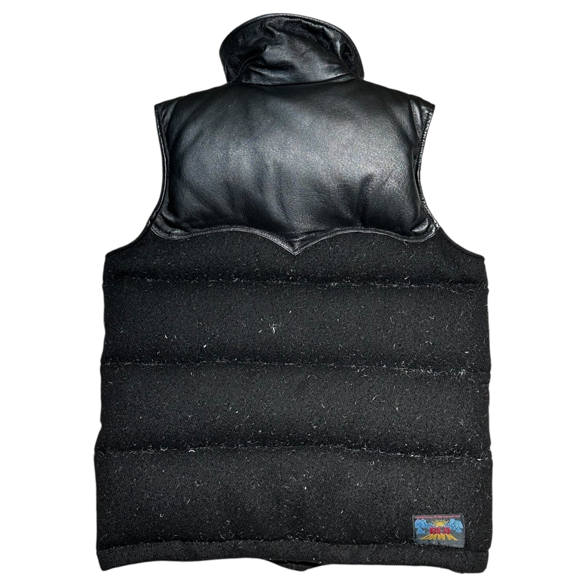 WTAPS(ダブルタップス) 08AW RED DAWN BROKE BACK VEST FIELD WOOLY レザー 切替 ウール ダウンベスト 2008/2ND GWDT-JK-M05 L ブラック