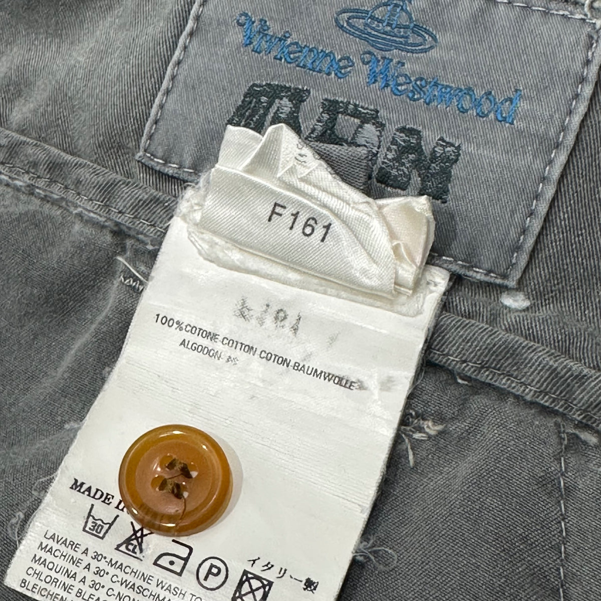 Vivienne Westwood MAN(ヴィヴィアンウエストウッドマン) ARCHIVE Collection Asymmetric Cotton Shorts コレクション アシンメトリー コットン ショーツ 4447-2705 46 グレー ライカ 初期生産品 ハーフパンツ