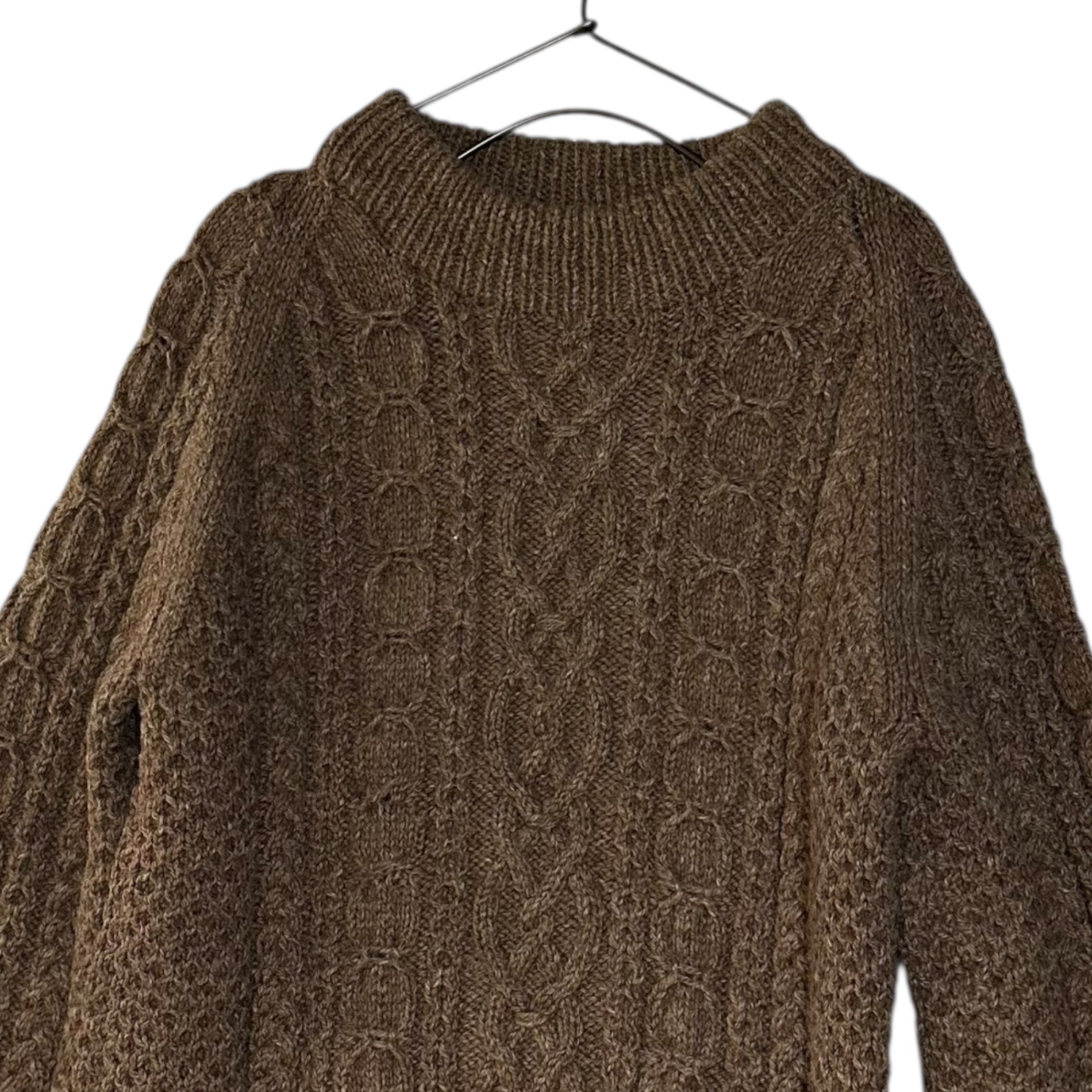 VINTAGE(ヴィンテージ) 90's~ cable knit ケーブル編みニット Mサイズ程度 ブラウン