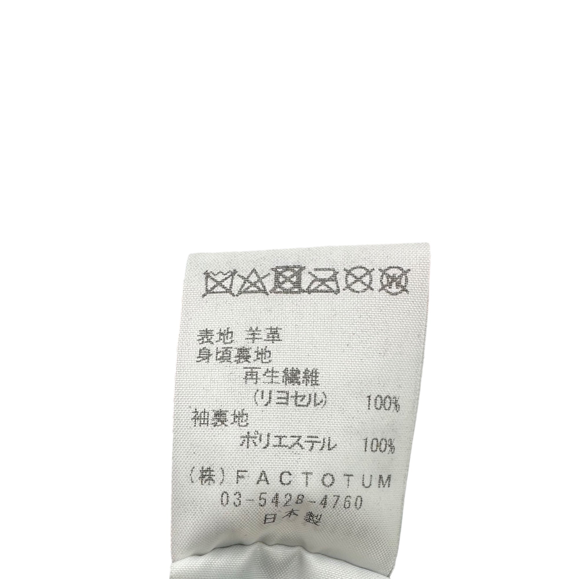 FACTOTUM(ファクトタム) VerteX 別注 Sheepskin semi-double rider jacket シープ スキン セミダブル ライダース ジャケット 09010139 44 ブラック レザー