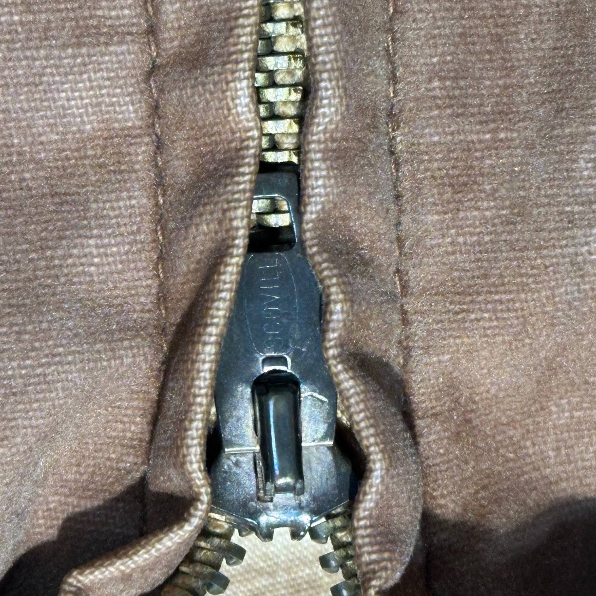 VINTAGE(ヴィンテージ) 60's ”scovill-conmatic USA Zip” Oiled Work Jacket オイルド ワーク ジャケット 表記無(SM程度) ブラウン 推定60年代